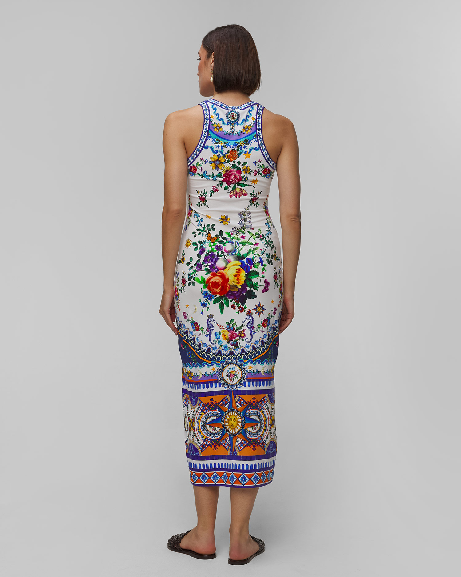 Dlouhé květované šaty Camilla bodycon Tiles Darls