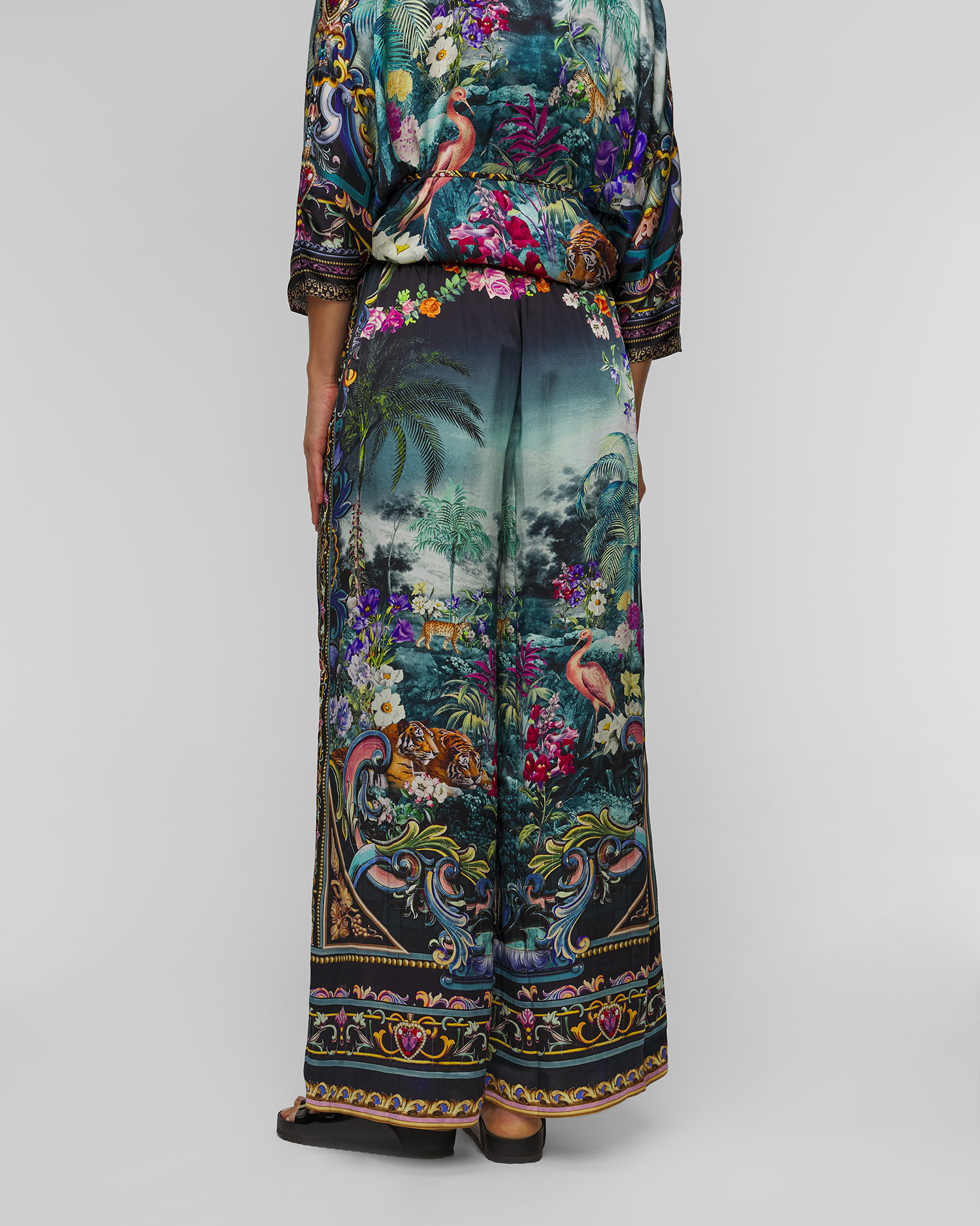 Pantaloni din mătase pentru femei Camilla Basked in Baroque