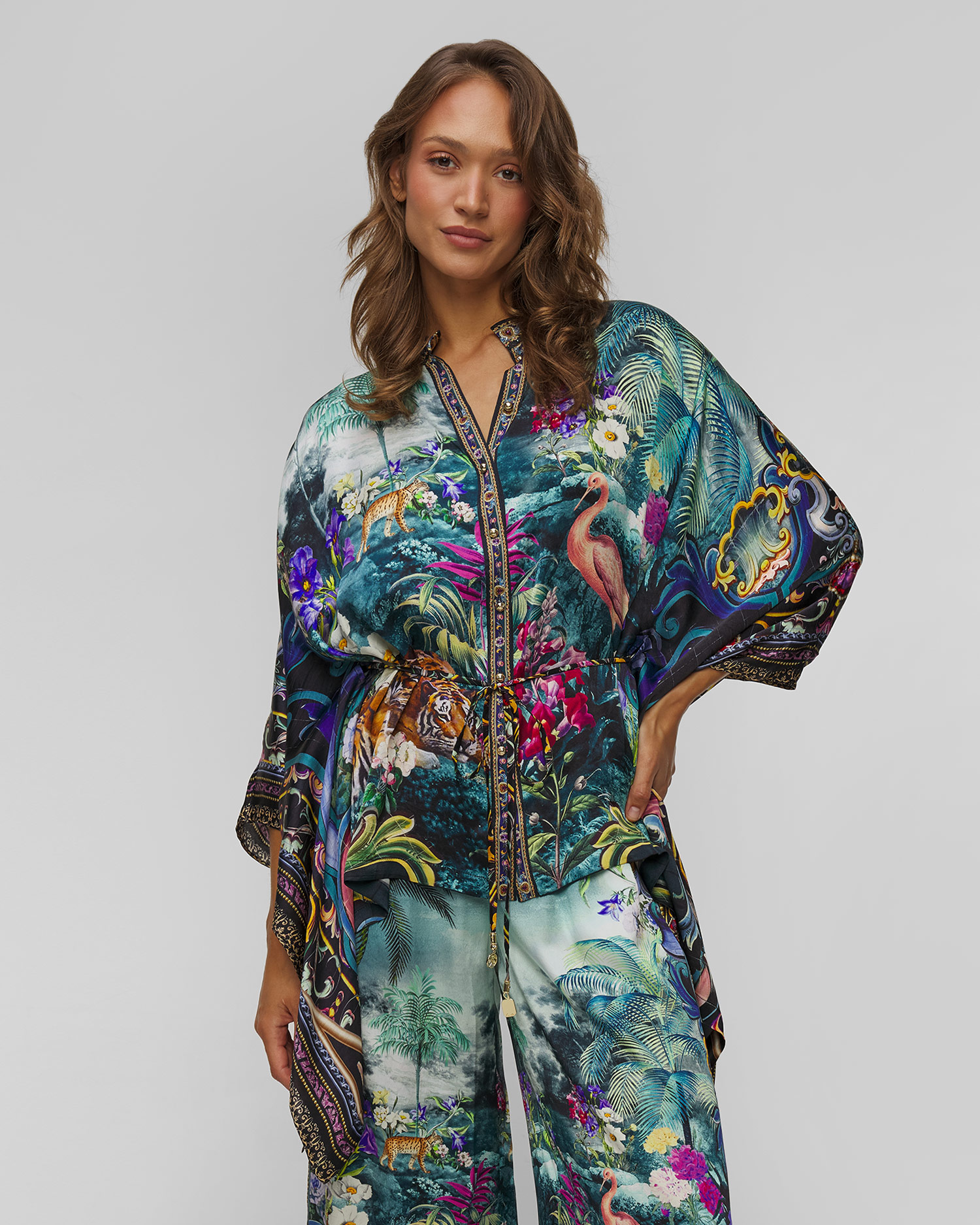 Dámska hodvábna košeľa Camilla Basked in Baroque