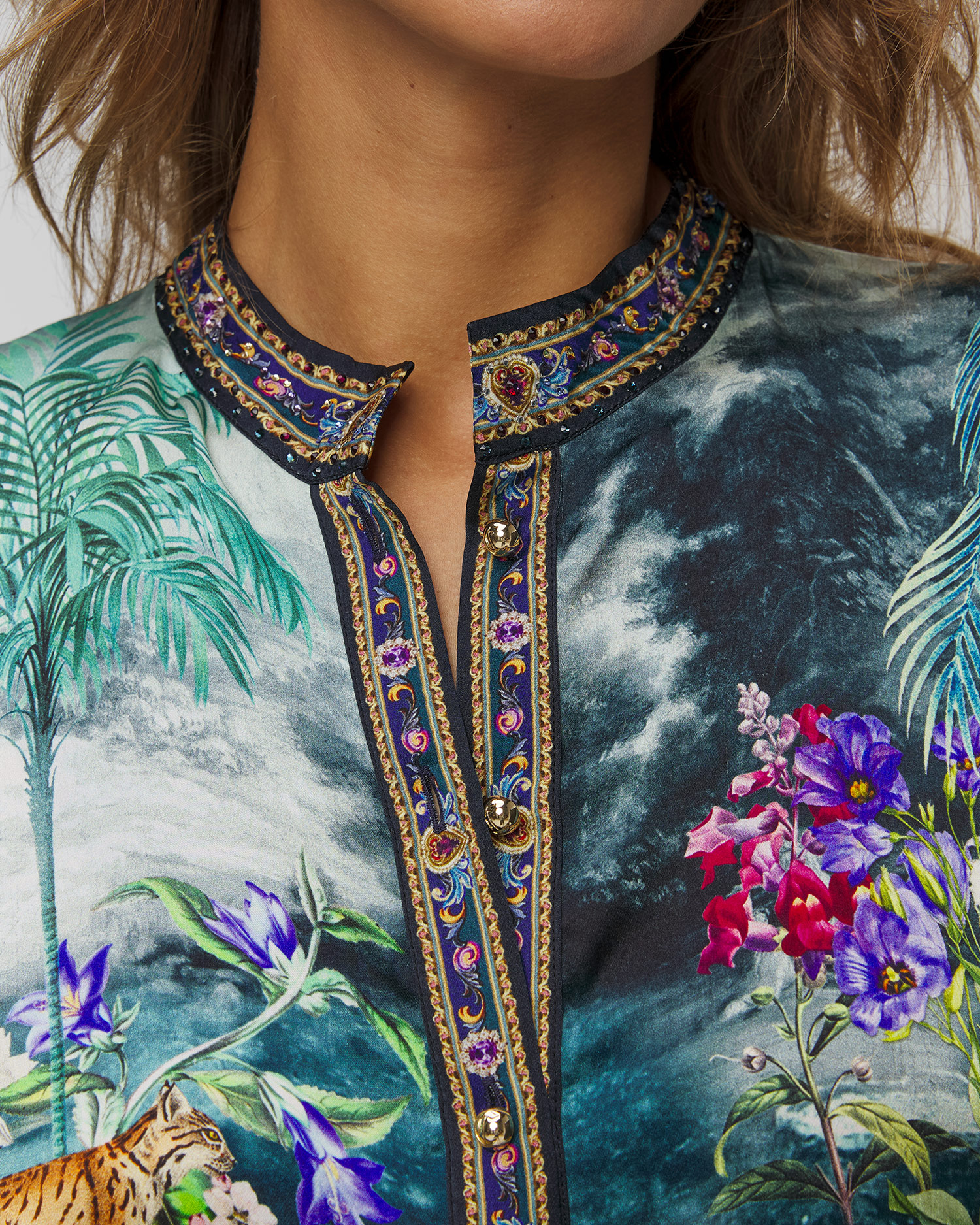 Dámska hodvábna košeľa Camilla Basked in Baroque