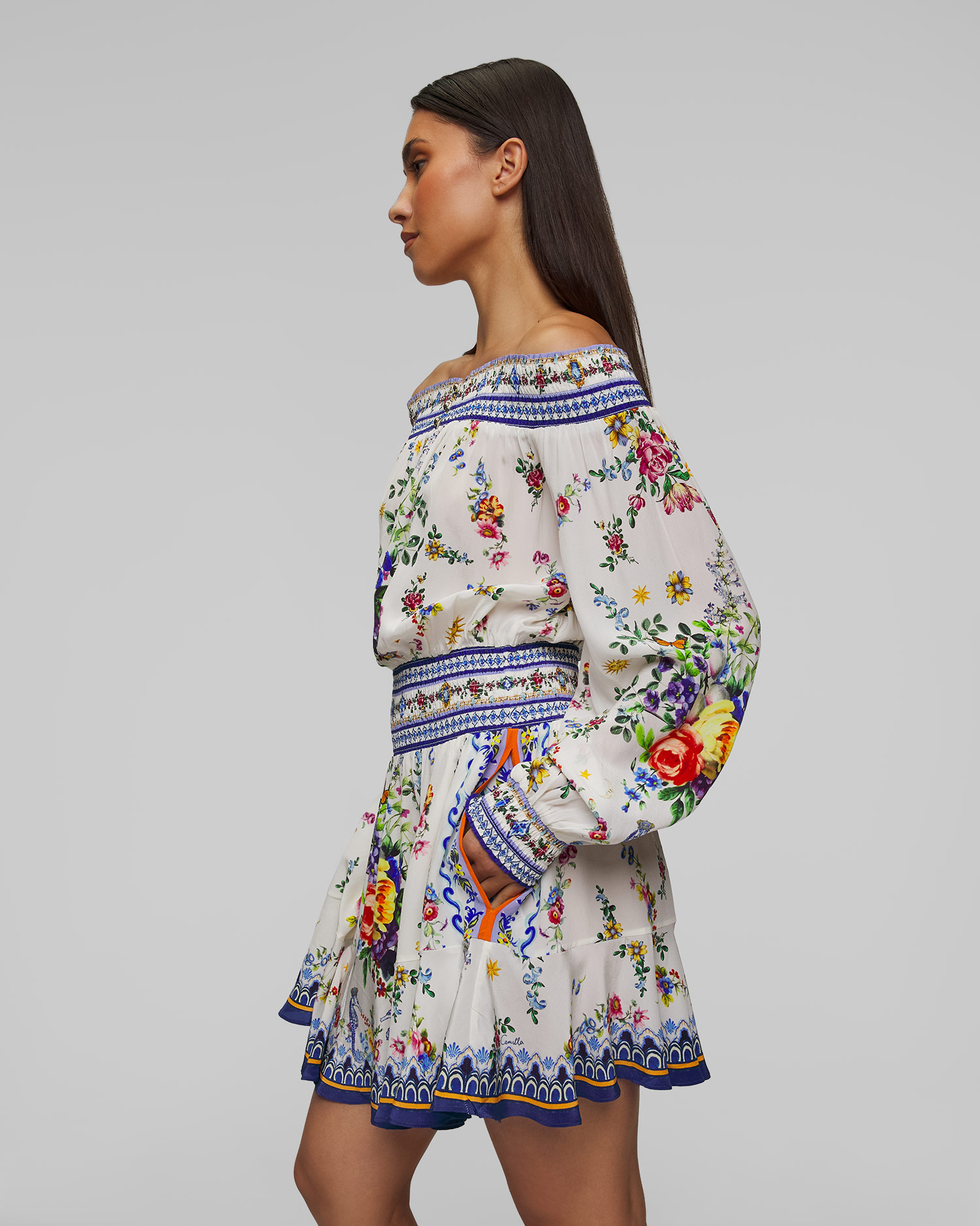 Hodvábne kvetinové šaty Camilla Tiles Darls