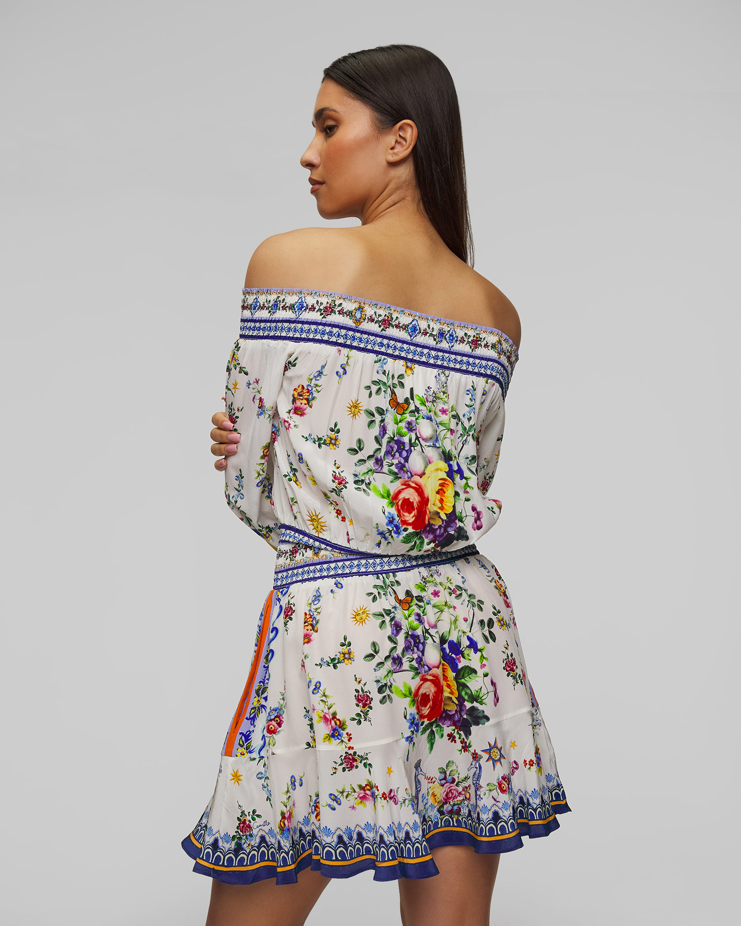 Sukienka jedwabna hiszpanka w kwiaty Camilla Tiles Darls