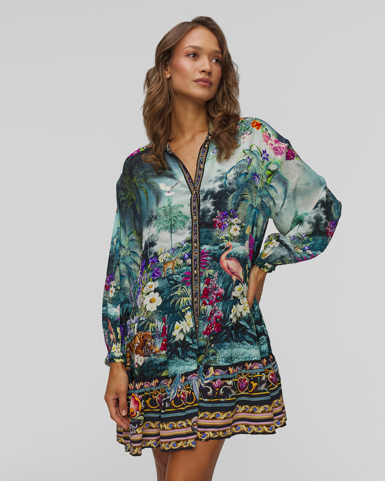 Rochie de mătase pentru femei Camilla Basked in Baroque