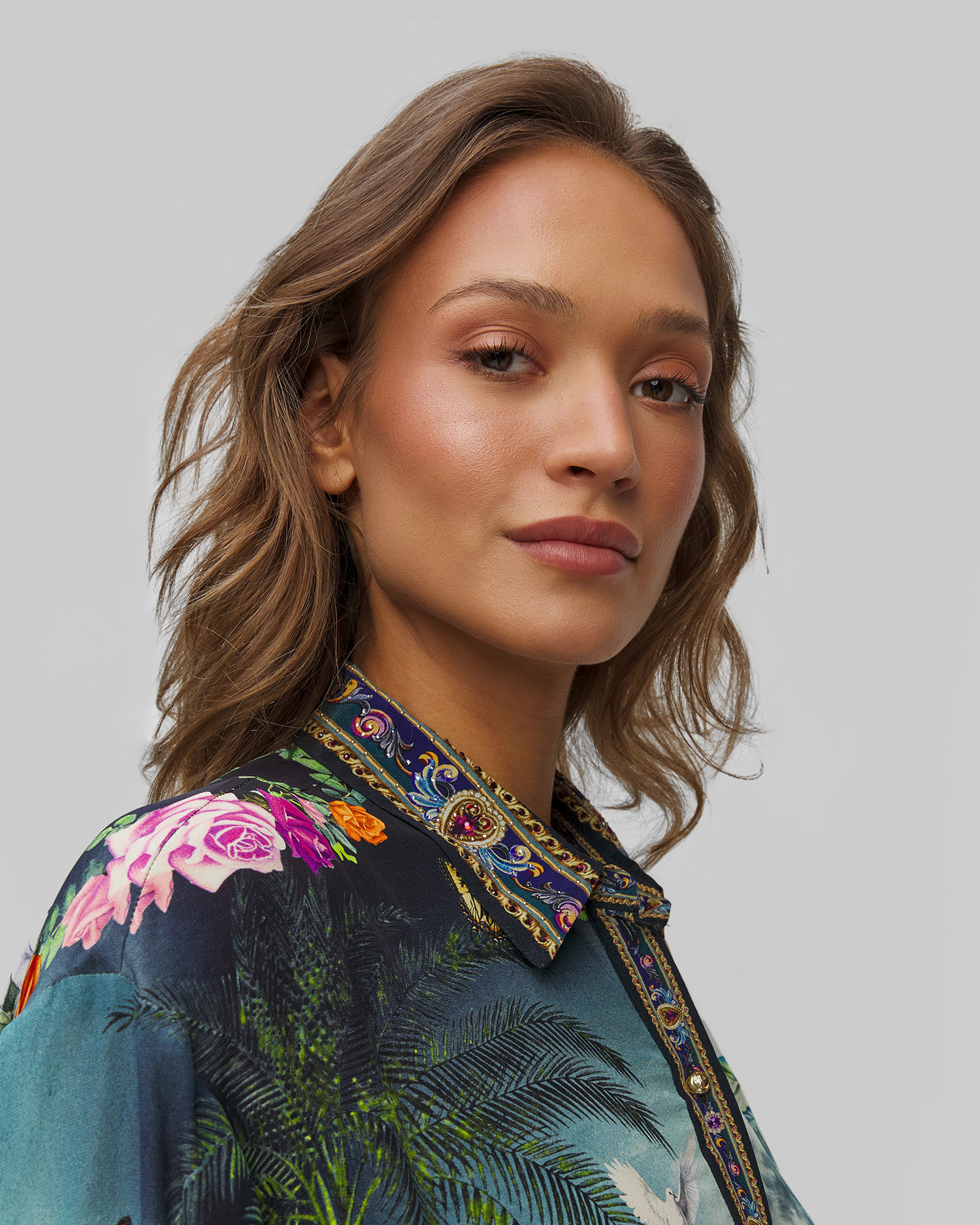 Rochie de mătase pentru femei Camilla Basked in Baroque