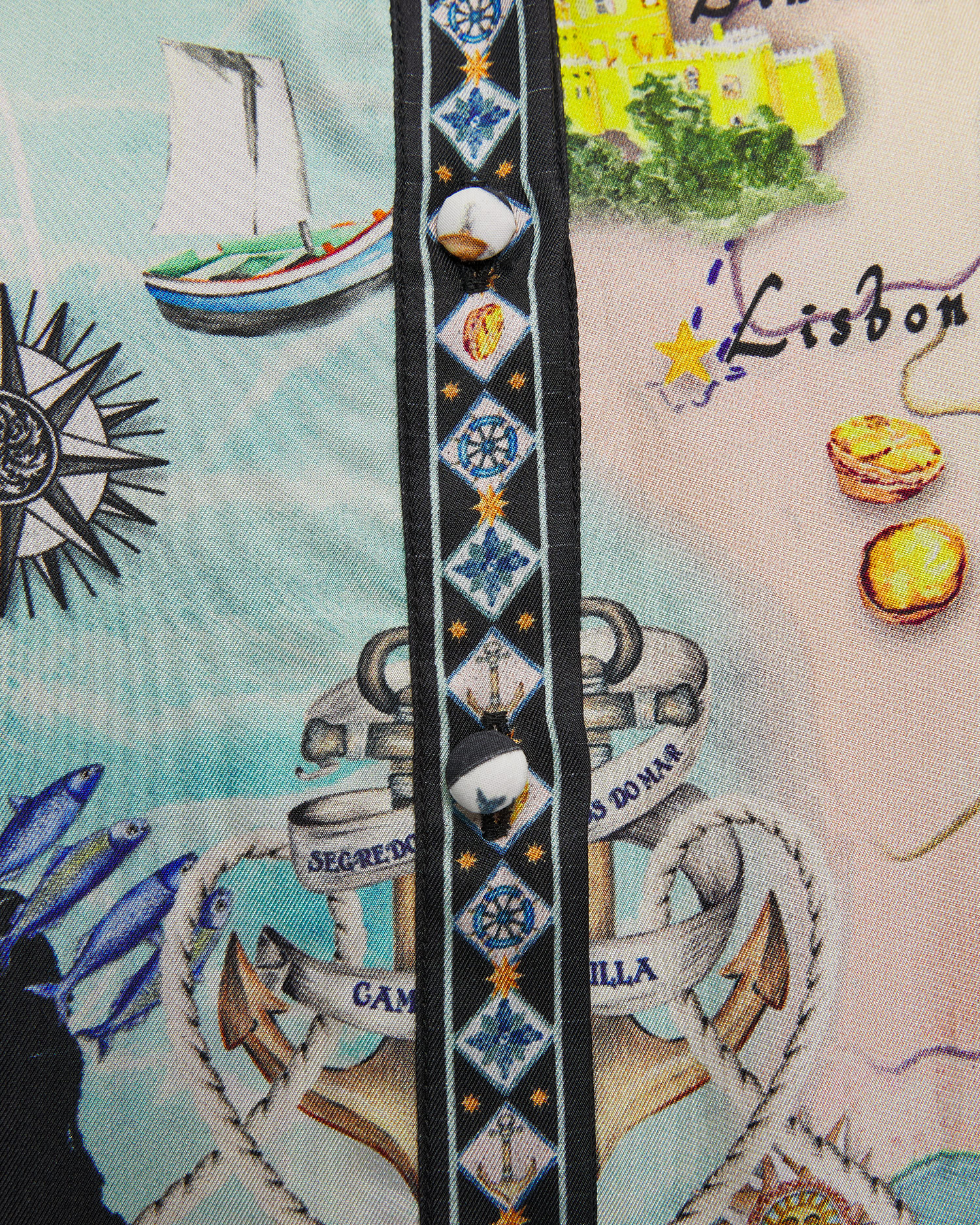 Rochie cămașă din mătase Camilla Folk Afloat