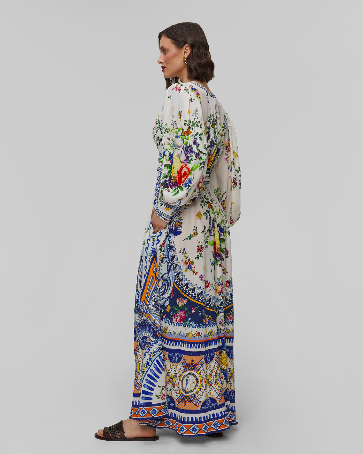 Women's long silk dress Camilla Tiles Darls