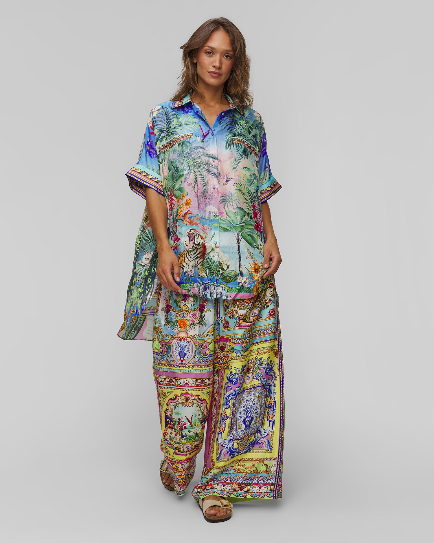 Pantaloni din mătase pentru femei Camilla Spiritul of Santa Maria