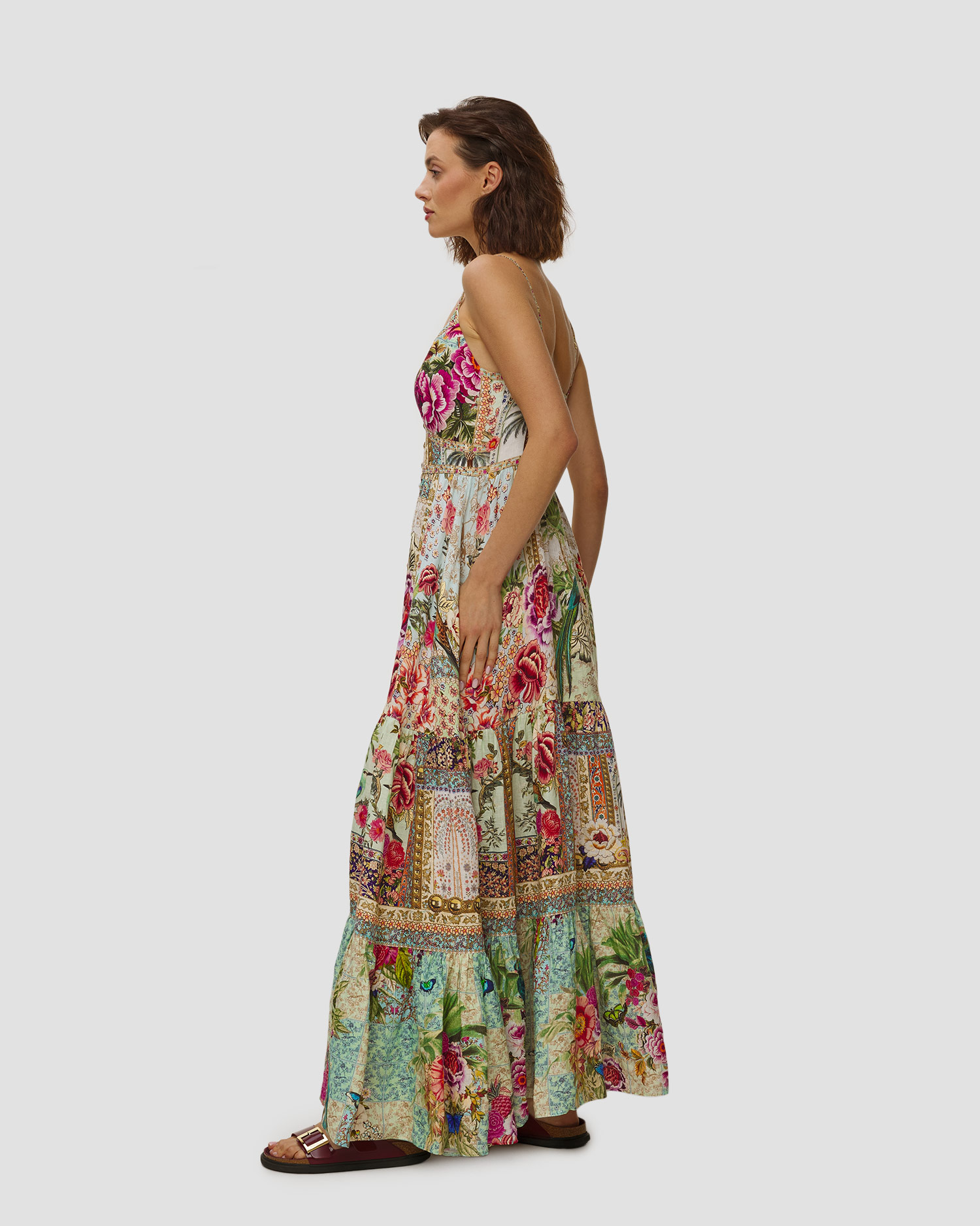 Sukienka lniana damska Camilla Tiered Bodice