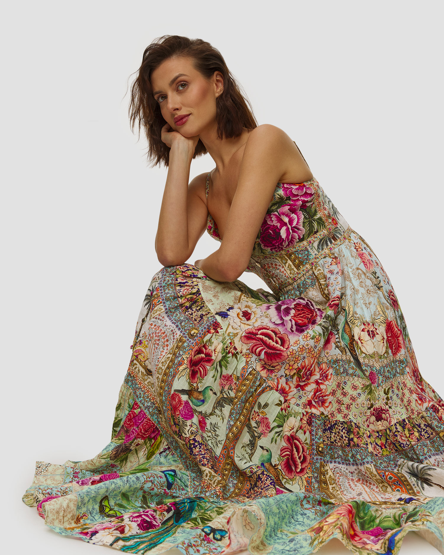 Sukienka lniana damska Camilla Tiered Bodice