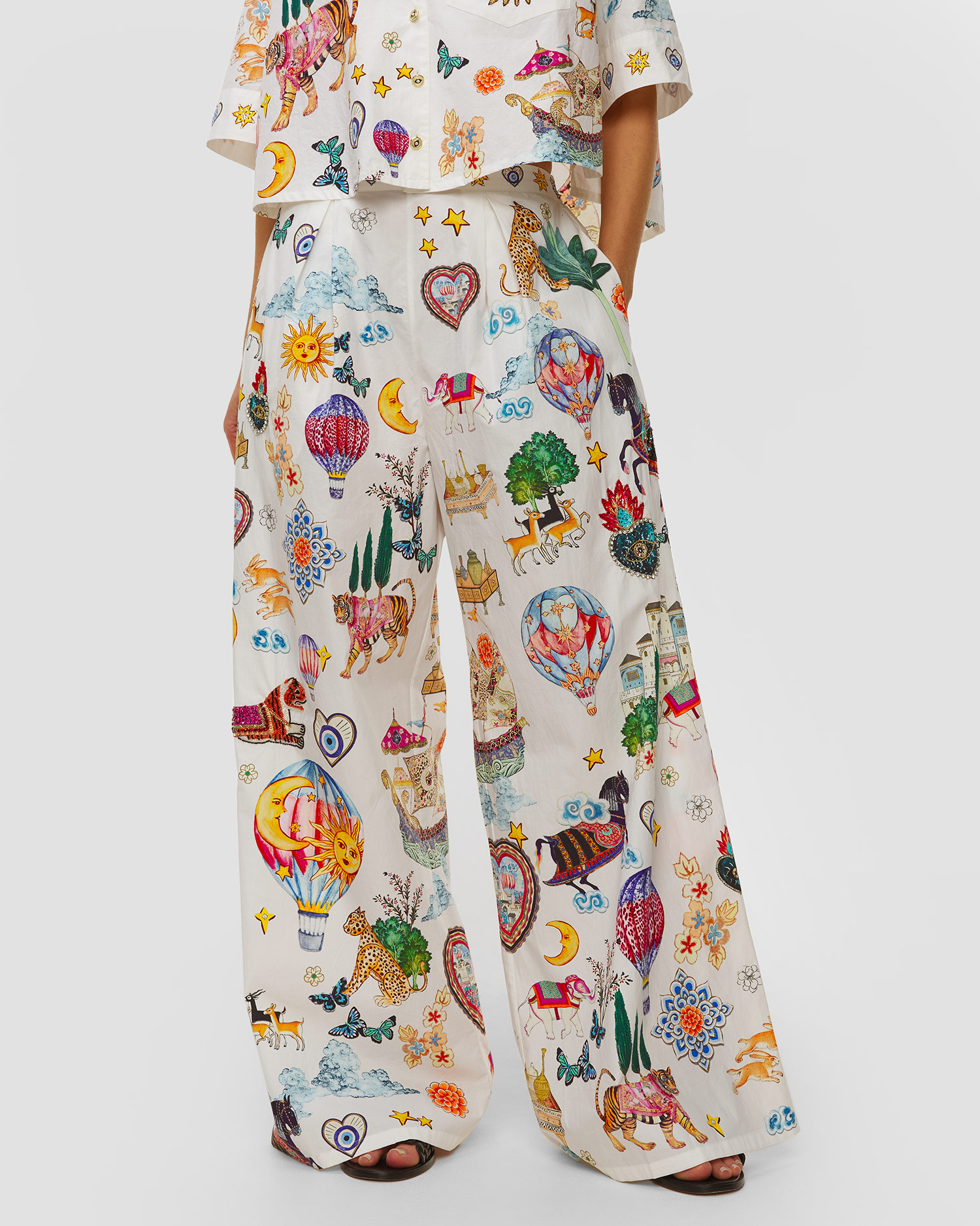 Szerokie spodnie z printem damskie Camilla