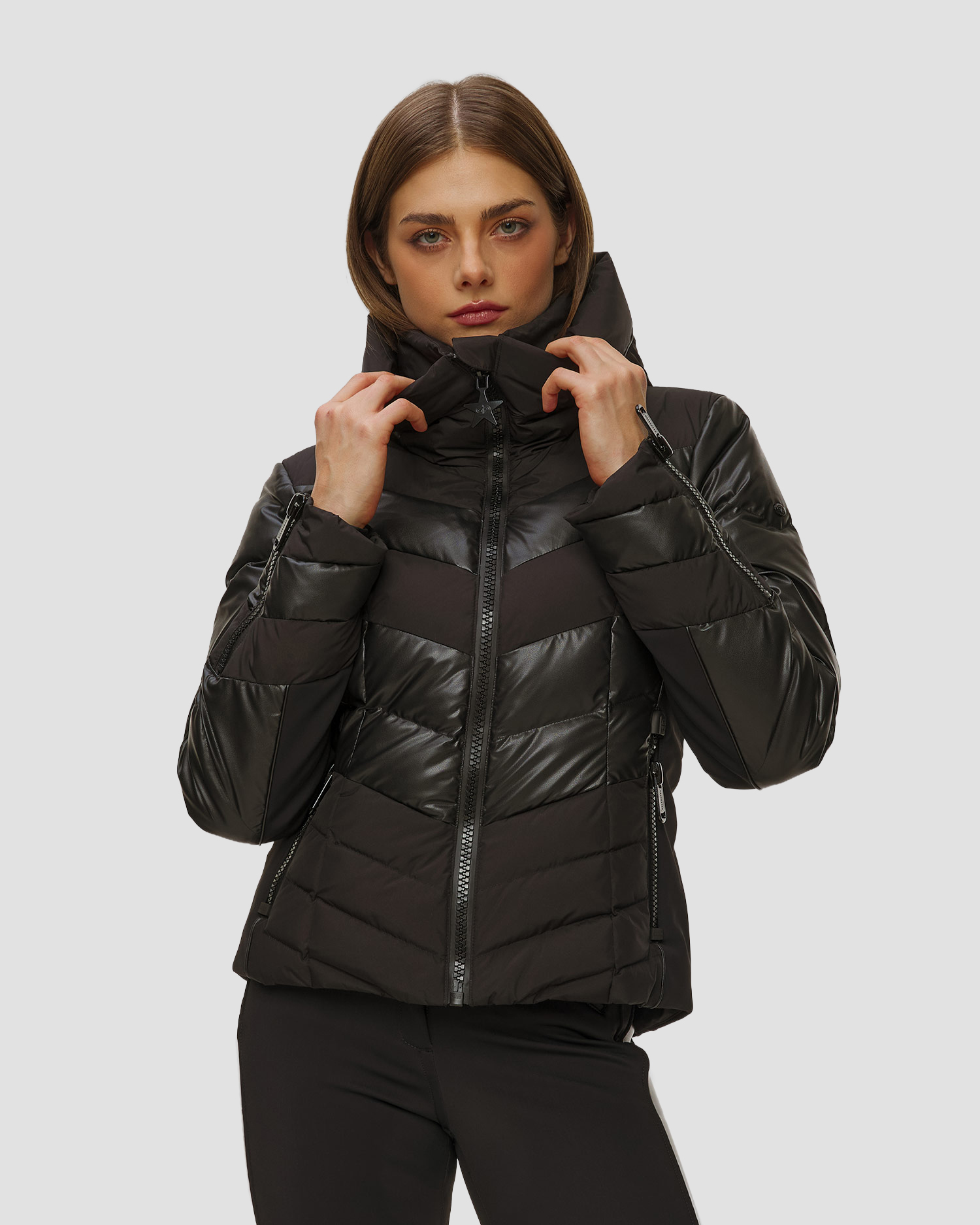 Women's black ski jacket Goldbergh Abisso