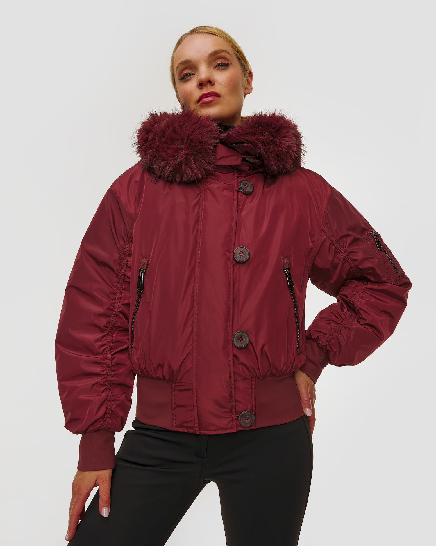 Veste de ski bordeaux pour femmes Goldbergh Jeanne