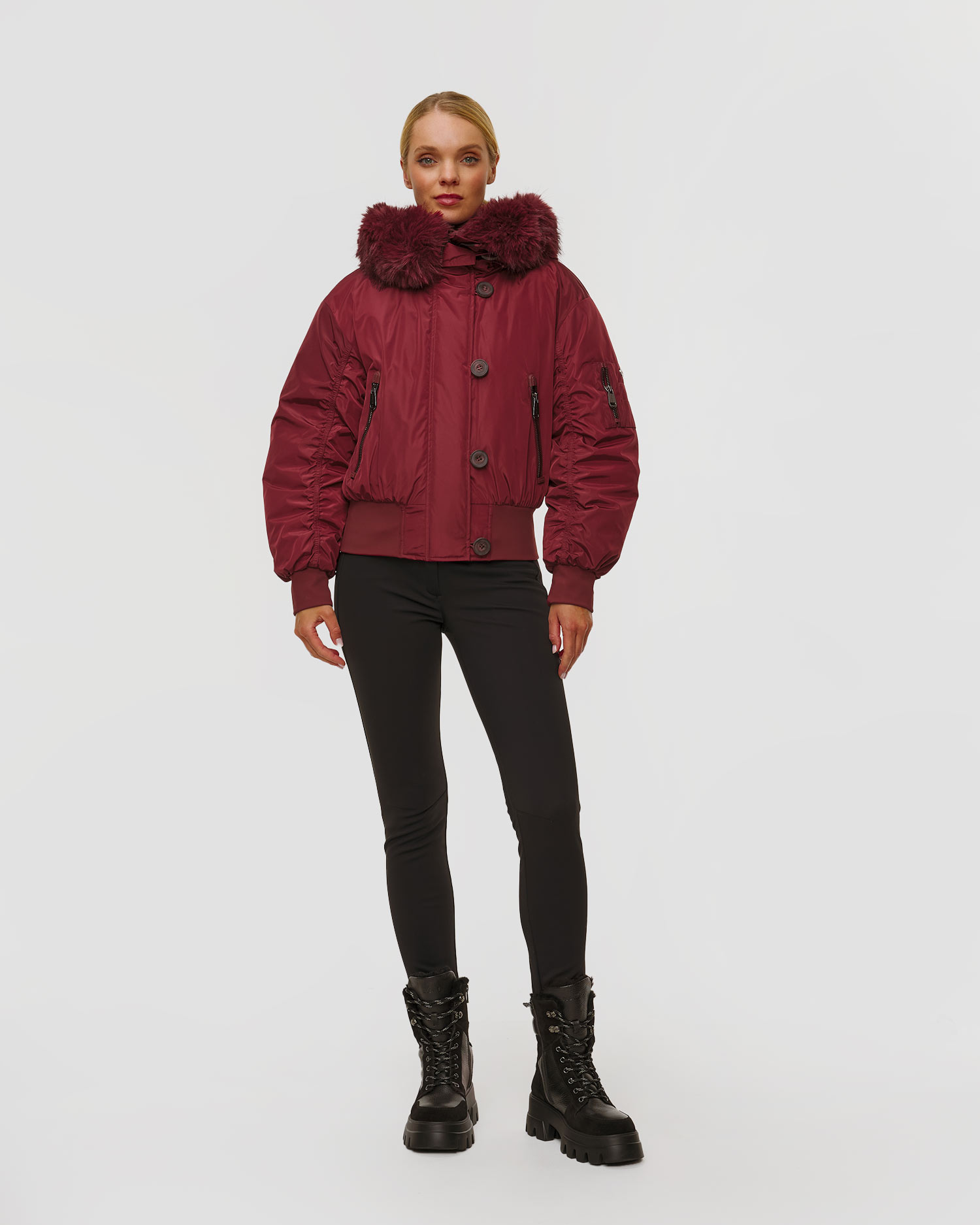 Veste de ski bordeaux pour femmes Goldbergh Jeanne
