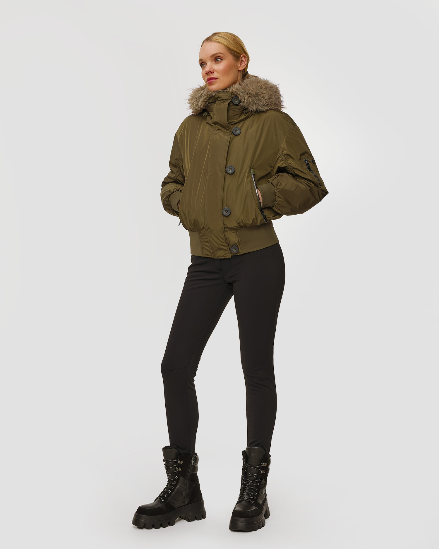 Veste de ski kaki pour femmes Goldbergh Jeanne