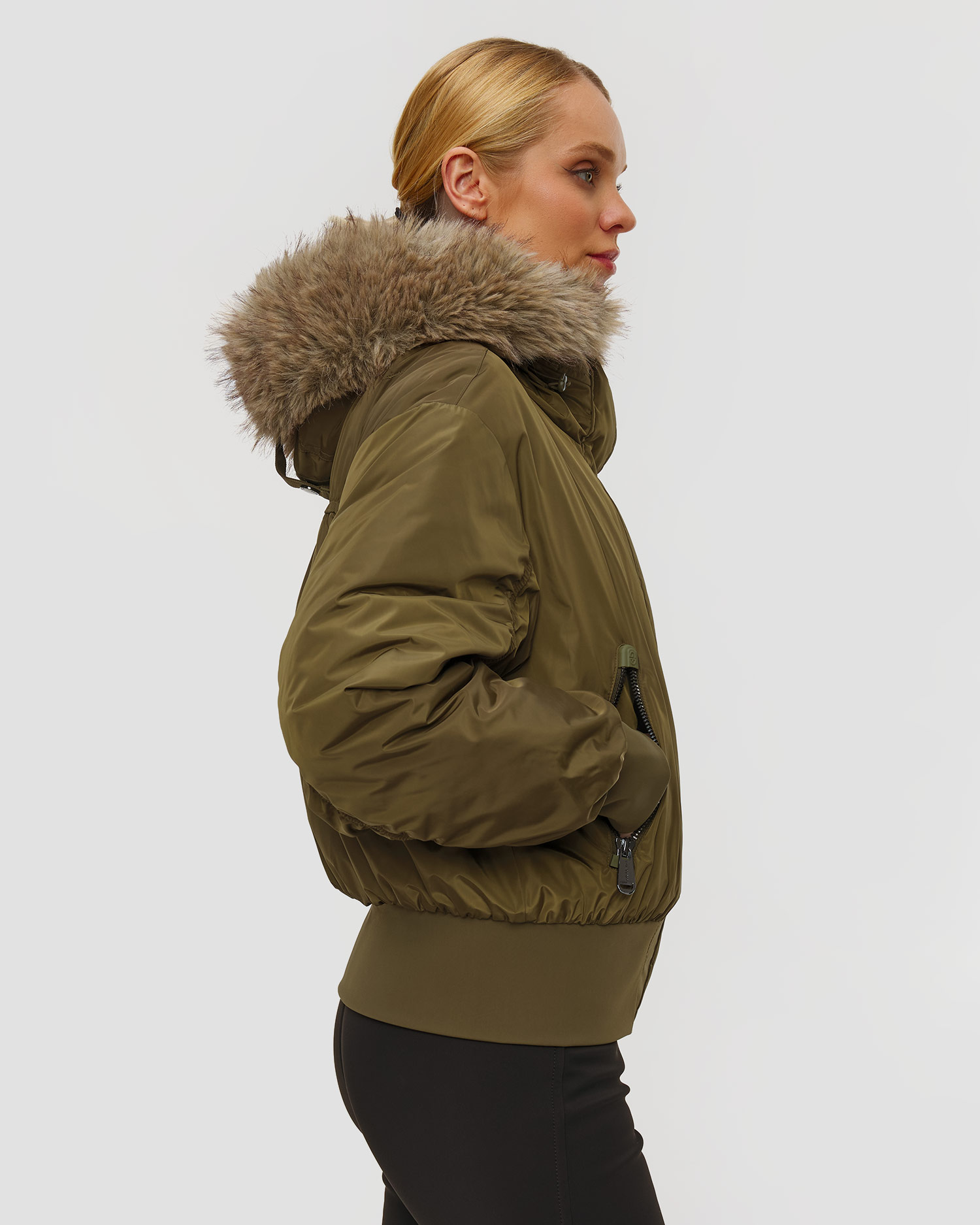Women's khaki ski jacket Goldbergh Jeanne