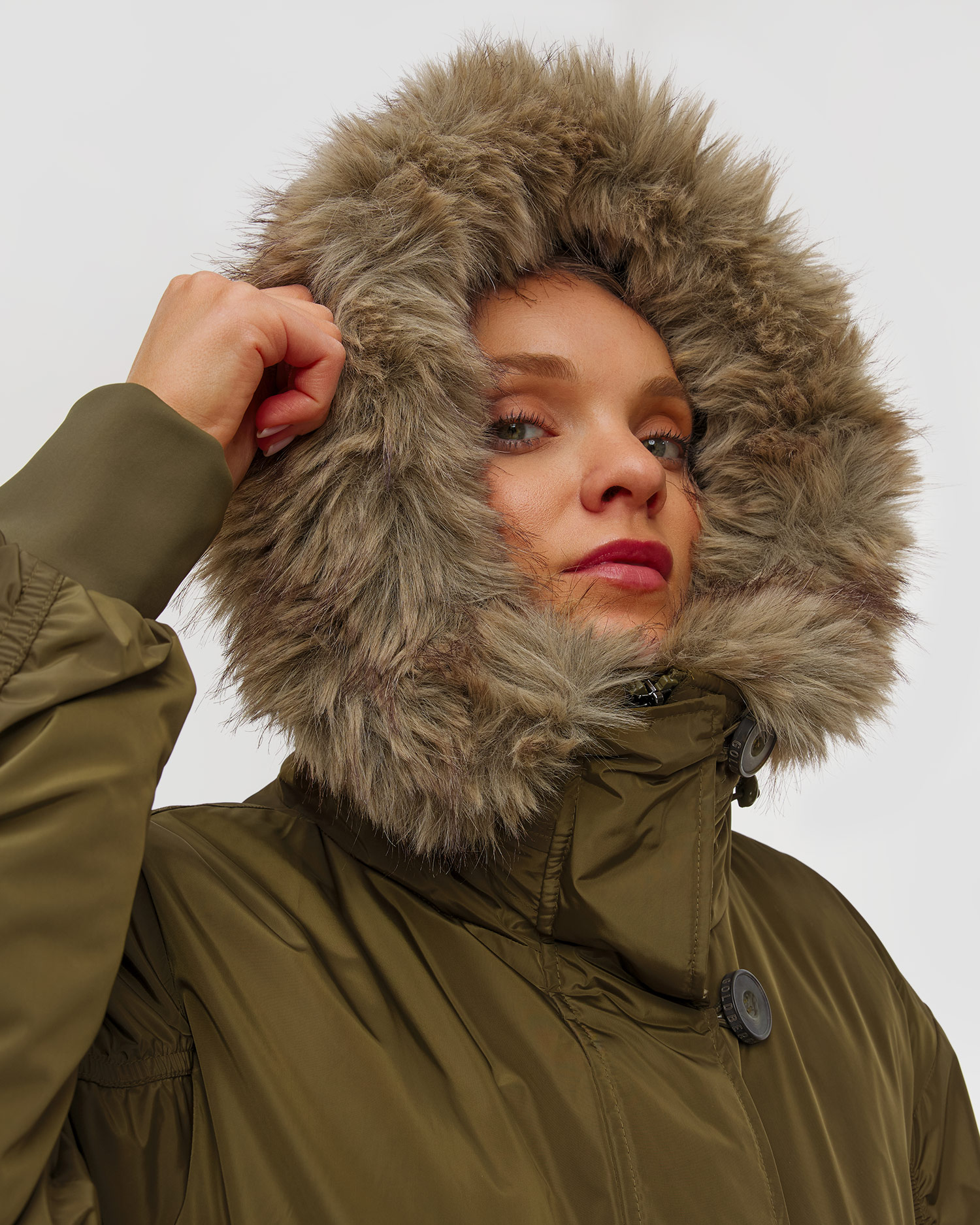 Women's khaki ski jacket Goldbergh Jeanne