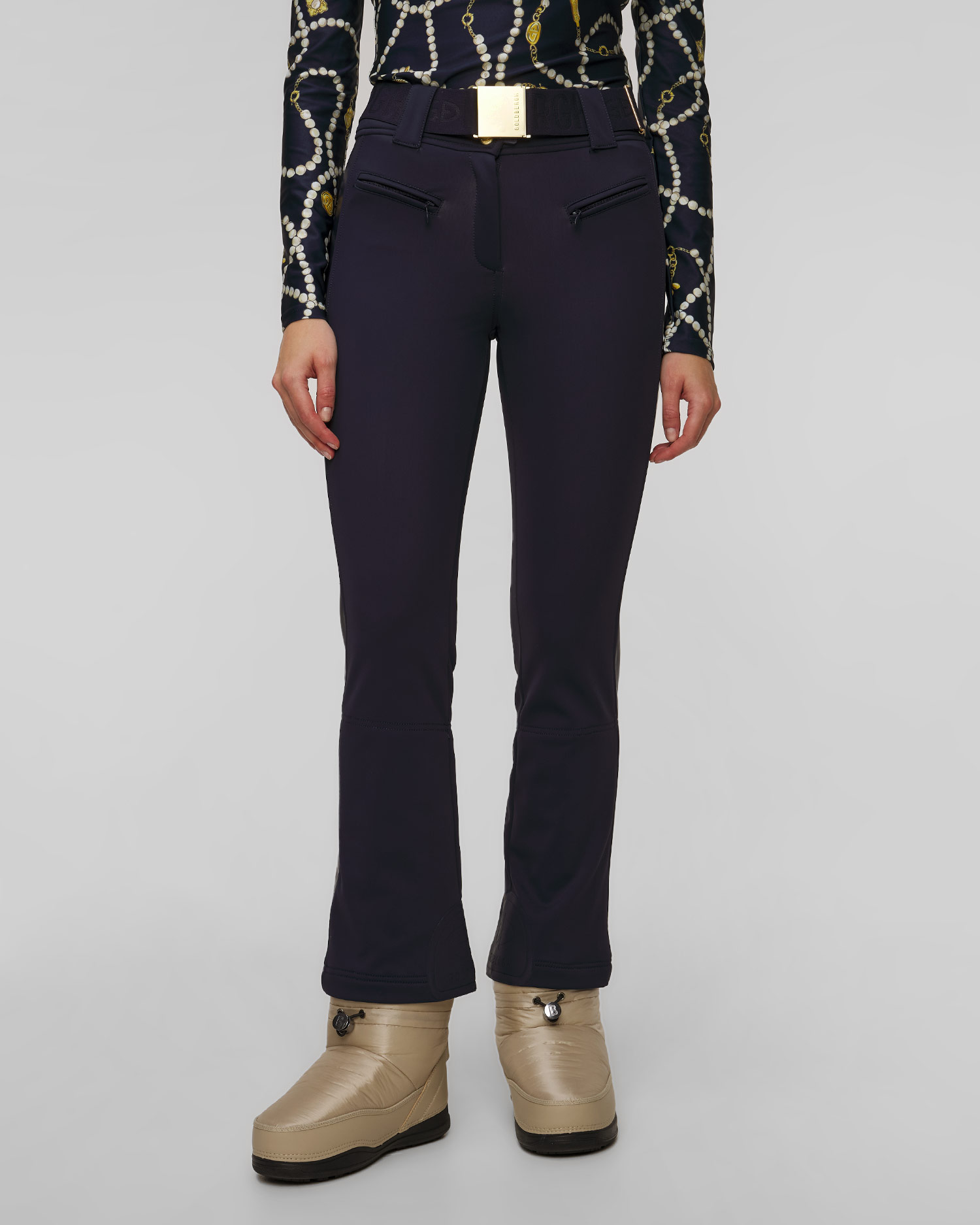 Spodnie narciarskie ze skórzanym lampasem Goldbergh Paloma