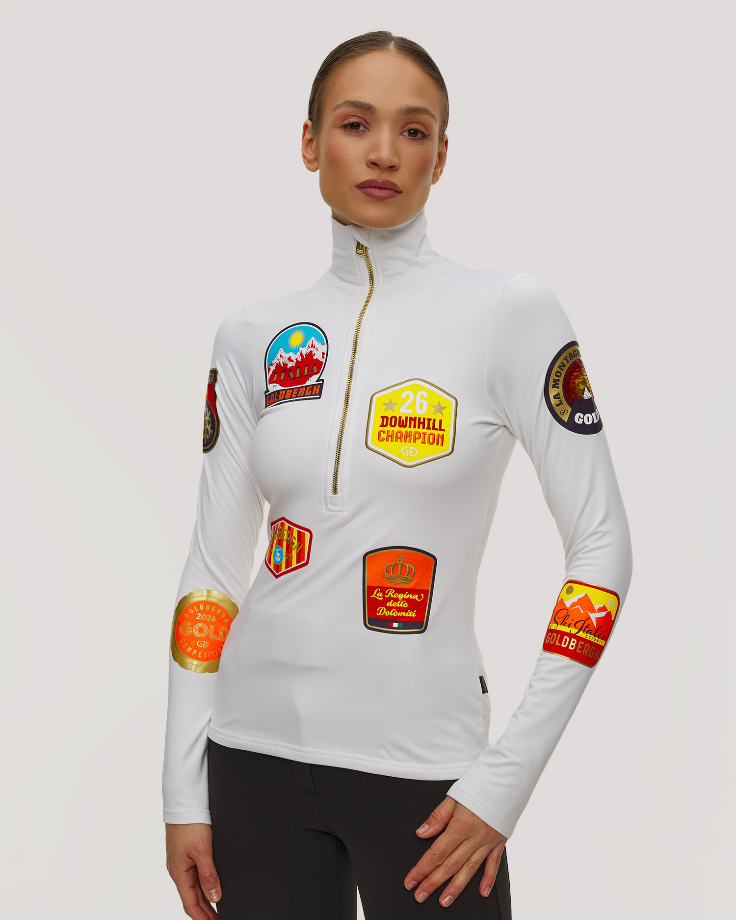 Goldbergh Triumph Ski-Rollkragenpullover für Damen in Weiß, Farbe/Muster: Biały