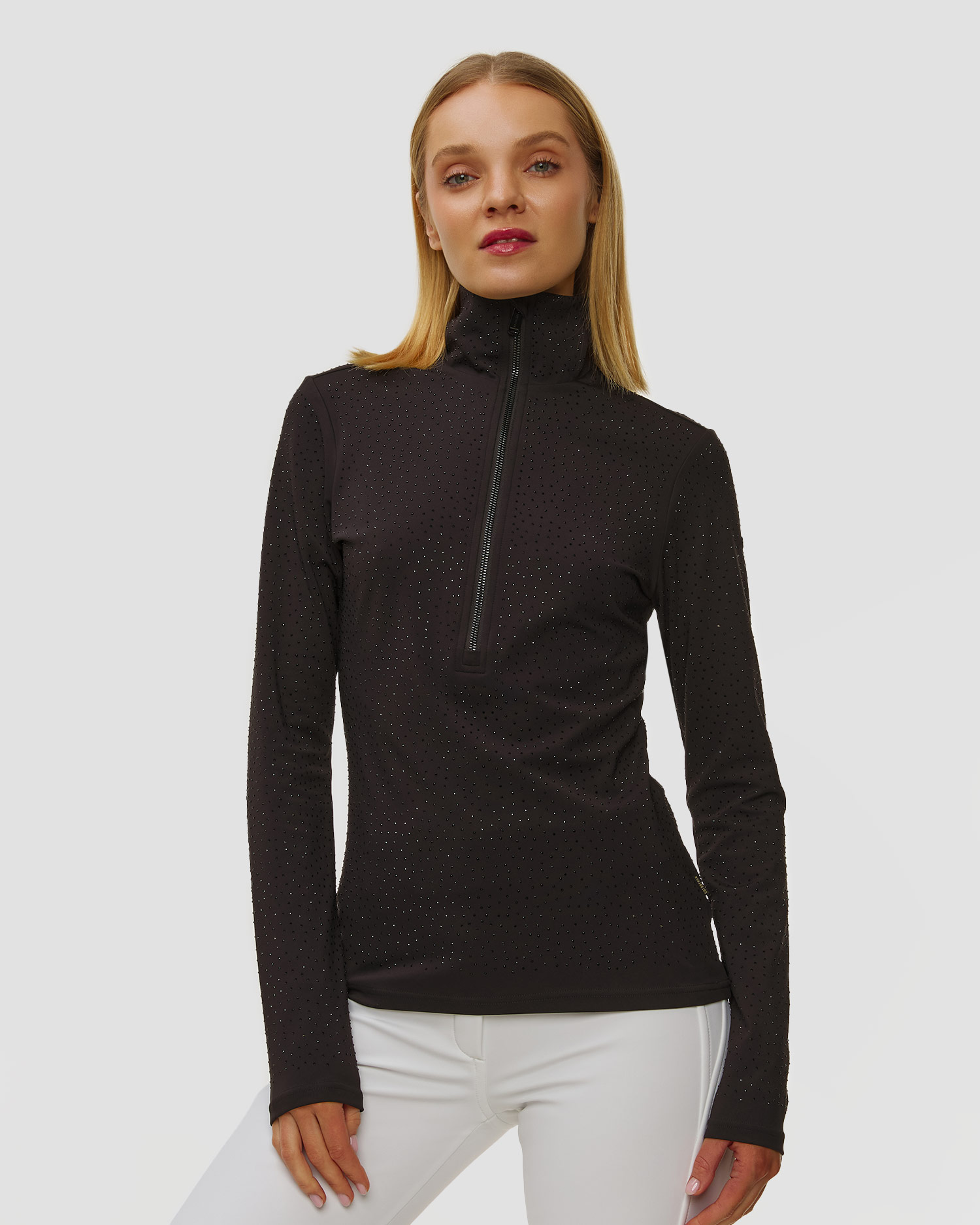 Goldbergh Gianna Ski-Rollkragenpullover für Damen, Farbe/Muster: Czarny