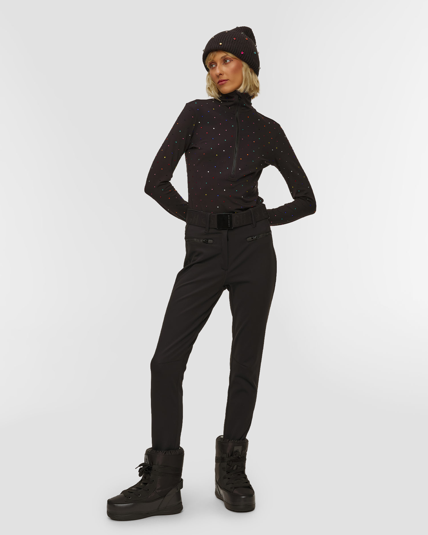 Col roulé de ski noir pour femmes Goldbergh Éclair