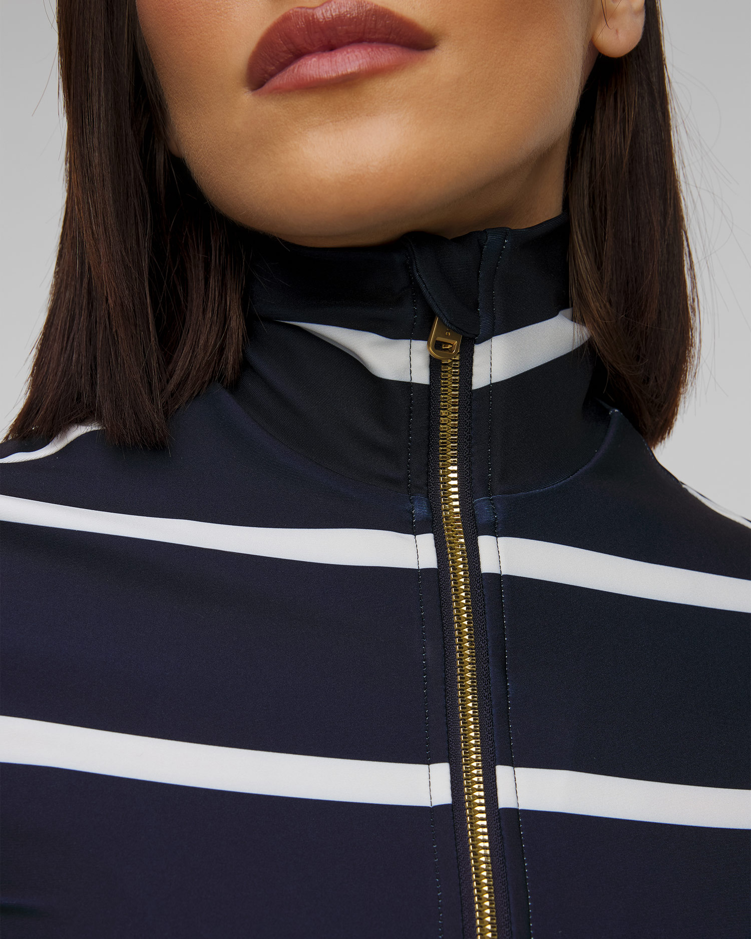Goldbergh Maxime Gerippter Rollkragenpullover mit Reißverschluss