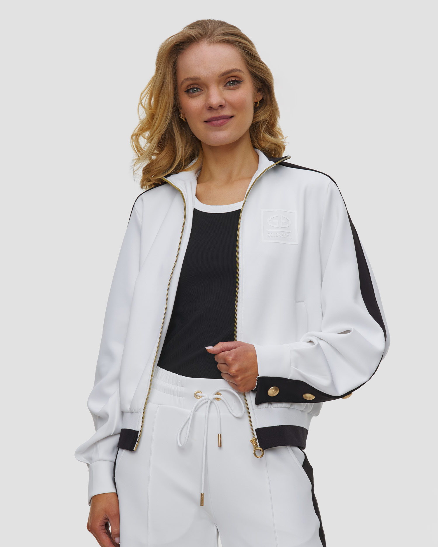 Goldbergh Monaco Damen-Sweatshirt mit Reißverschluss in Weiß