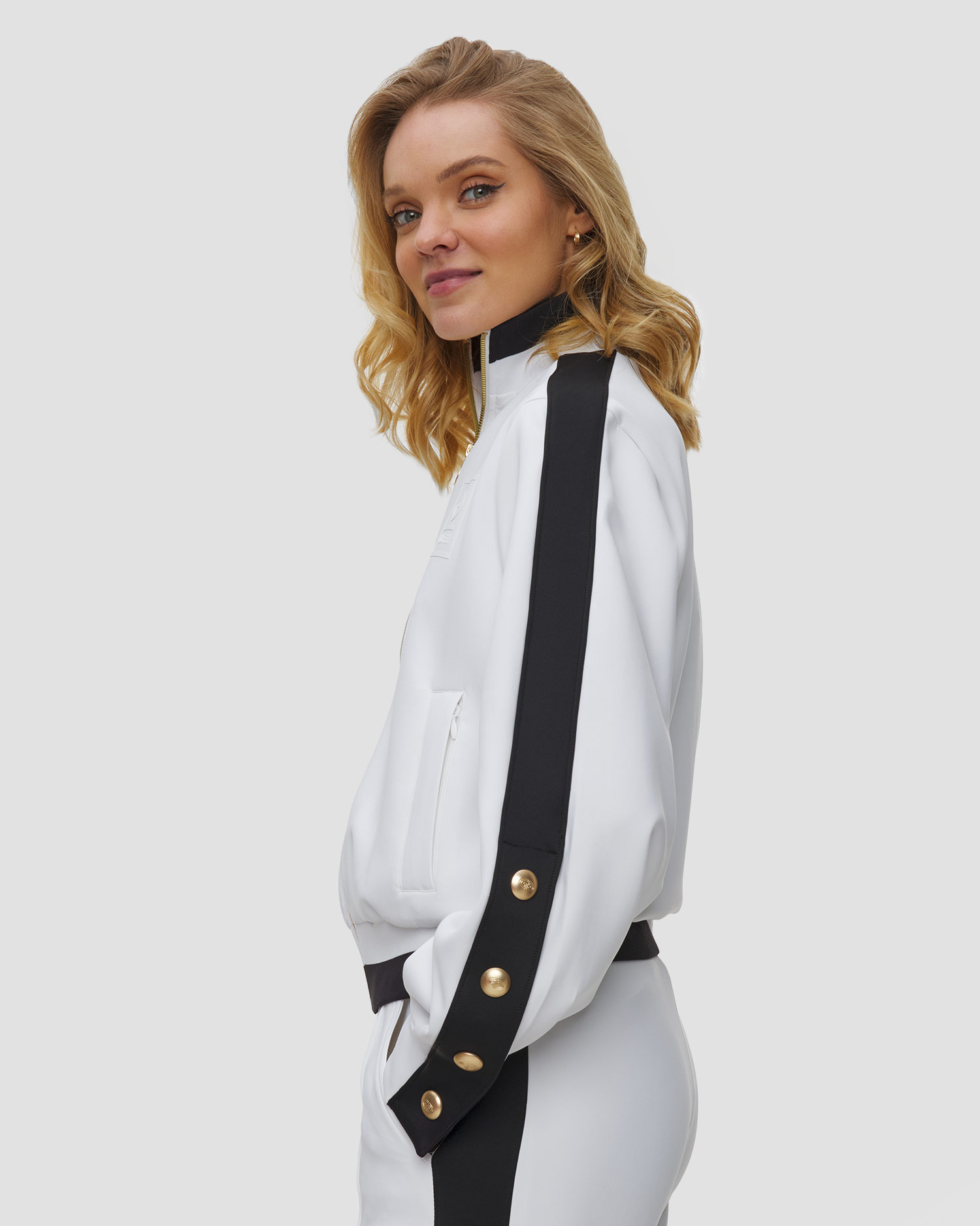 Goldbergh Monaco Damen-Sweatshirt mit Reißverschluss in Weiß