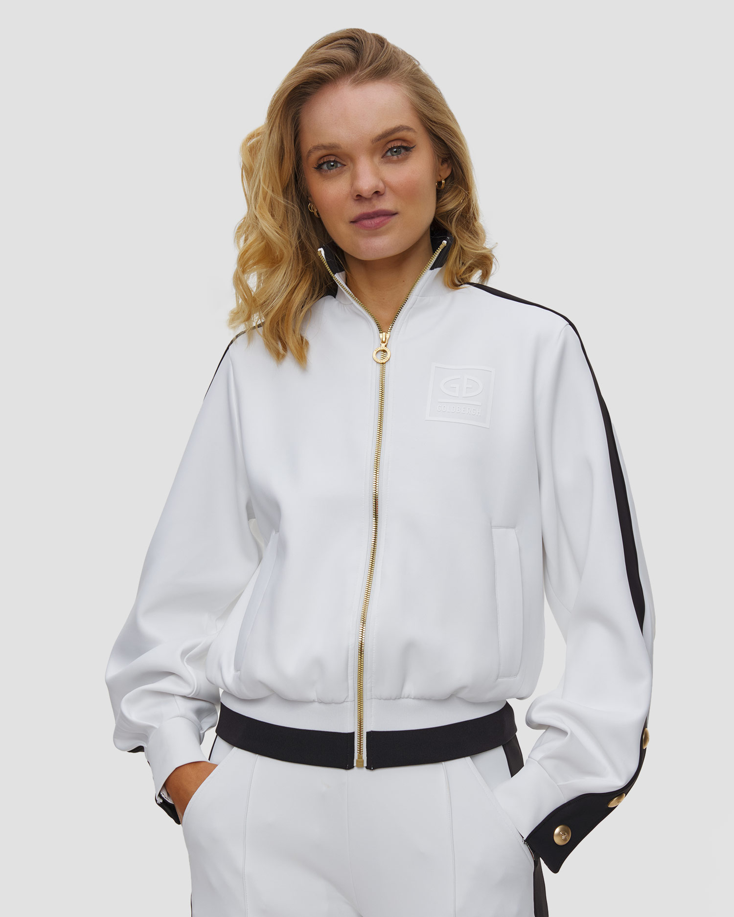 Goldbergh Monaco Damen-Sweatshirt mit Reißverschluss in Weiß