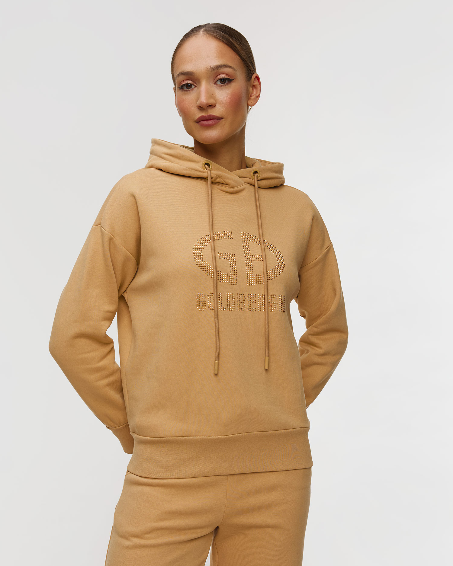 Women's caramel hoodie Goldbergh Giorgia