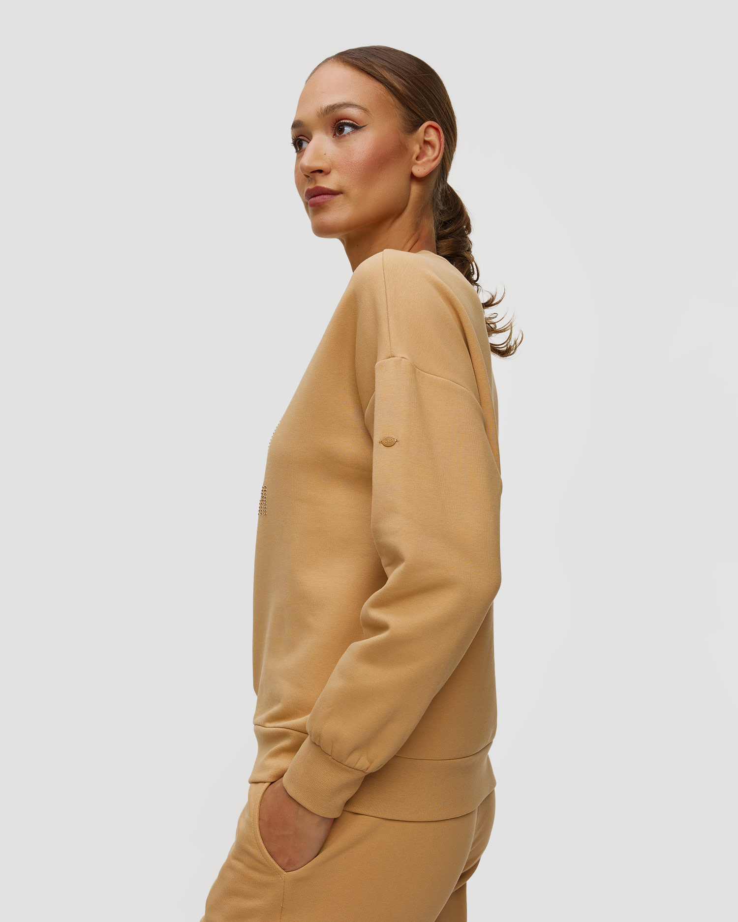 Women's caramel hoodie Goldbergh Alessandra
