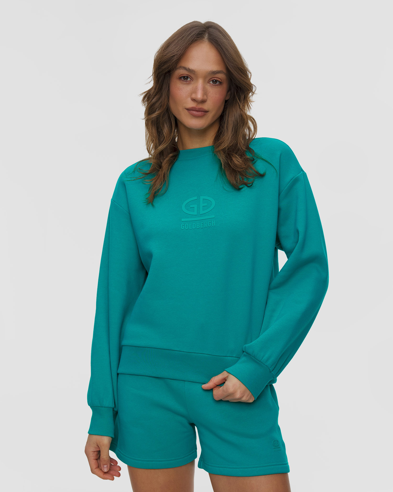 Goldbergh Relax Damen-Sweatshirt in Türkis, Farbe/Muster: Niebieski,Zielony