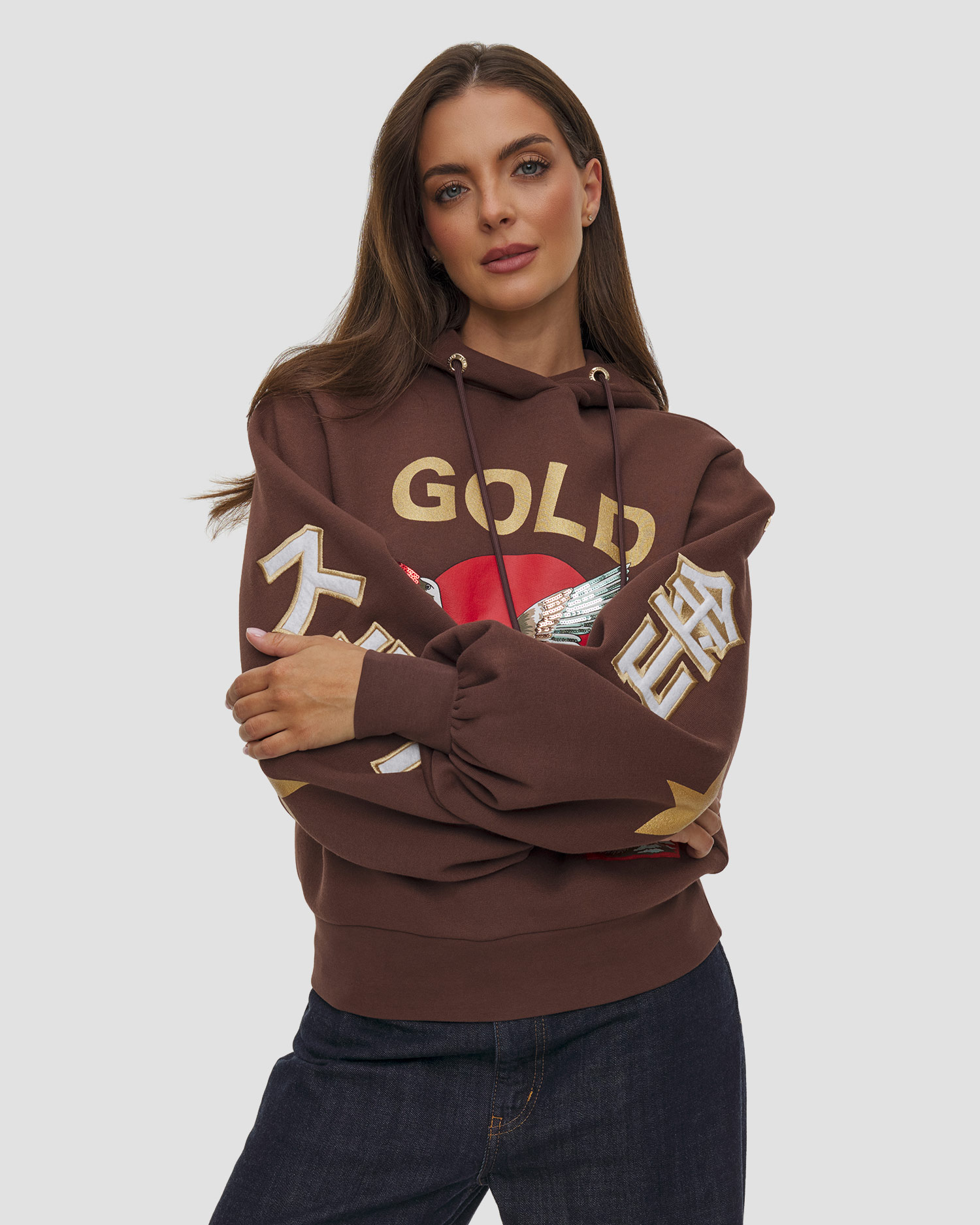 Sweat-shirt à capuche pour femmes Goldbergh TOBU, Couleur: Brązowy