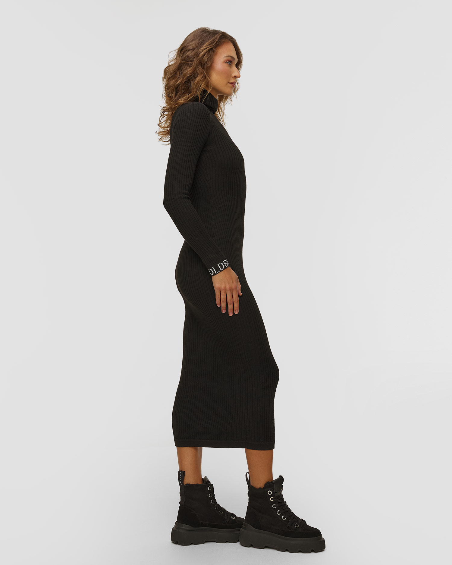 Goldbergh Mireille Langes Strickkleid für Damen in Schwarz