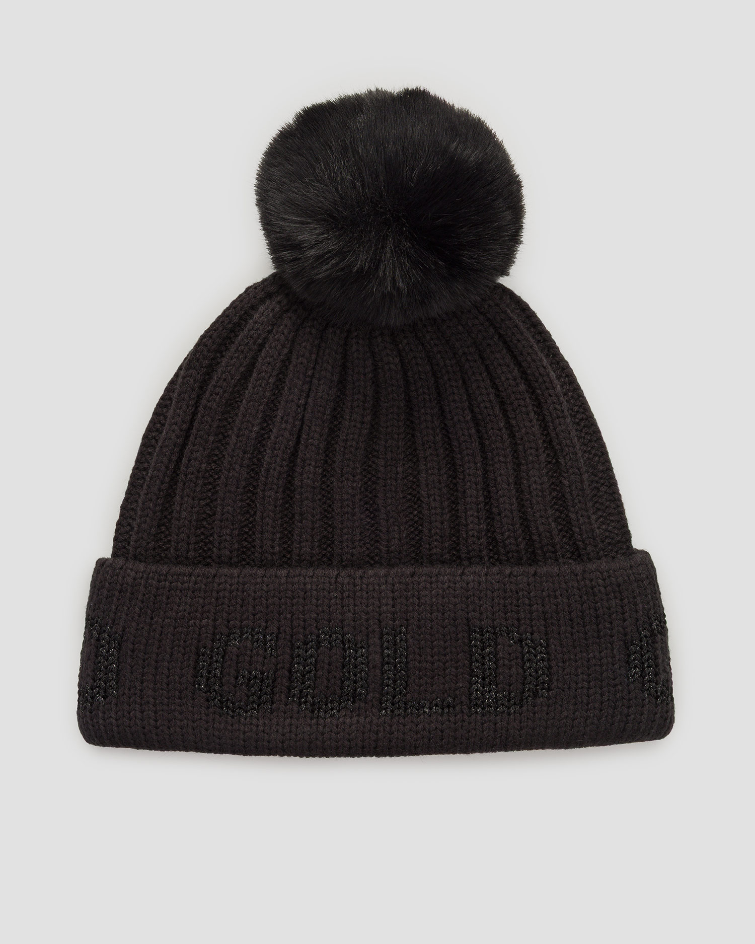 Bonnet en laine noir pour femmes Goldbergh Hodd, Couleur: Czarny