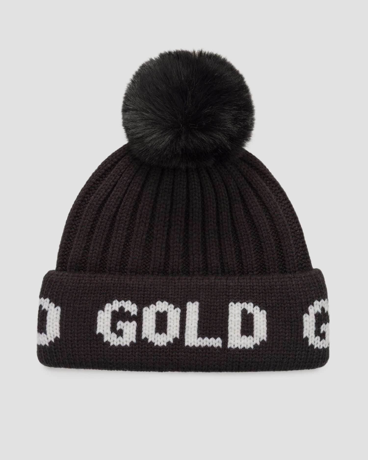 Bonnet en laine noir pour femmes Goldbergh Hodd, Couleur: Czarny