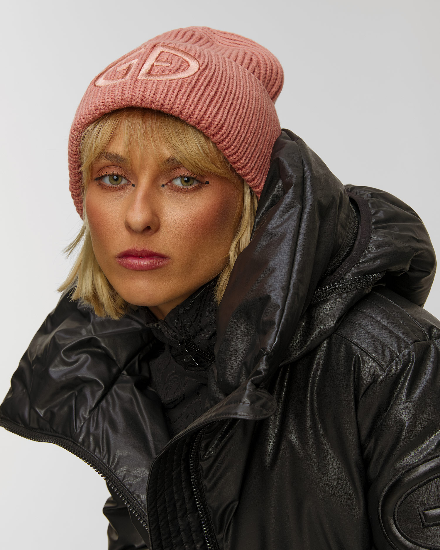 Women's woollen beanie Goldbergh Valerie powder pink