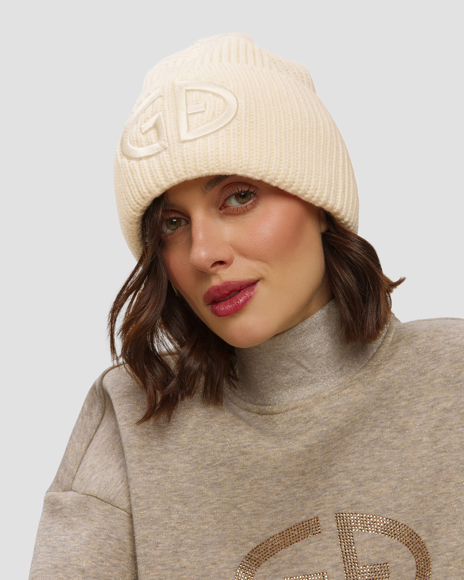Women's woollen beanie Goldbergh Valerie cream