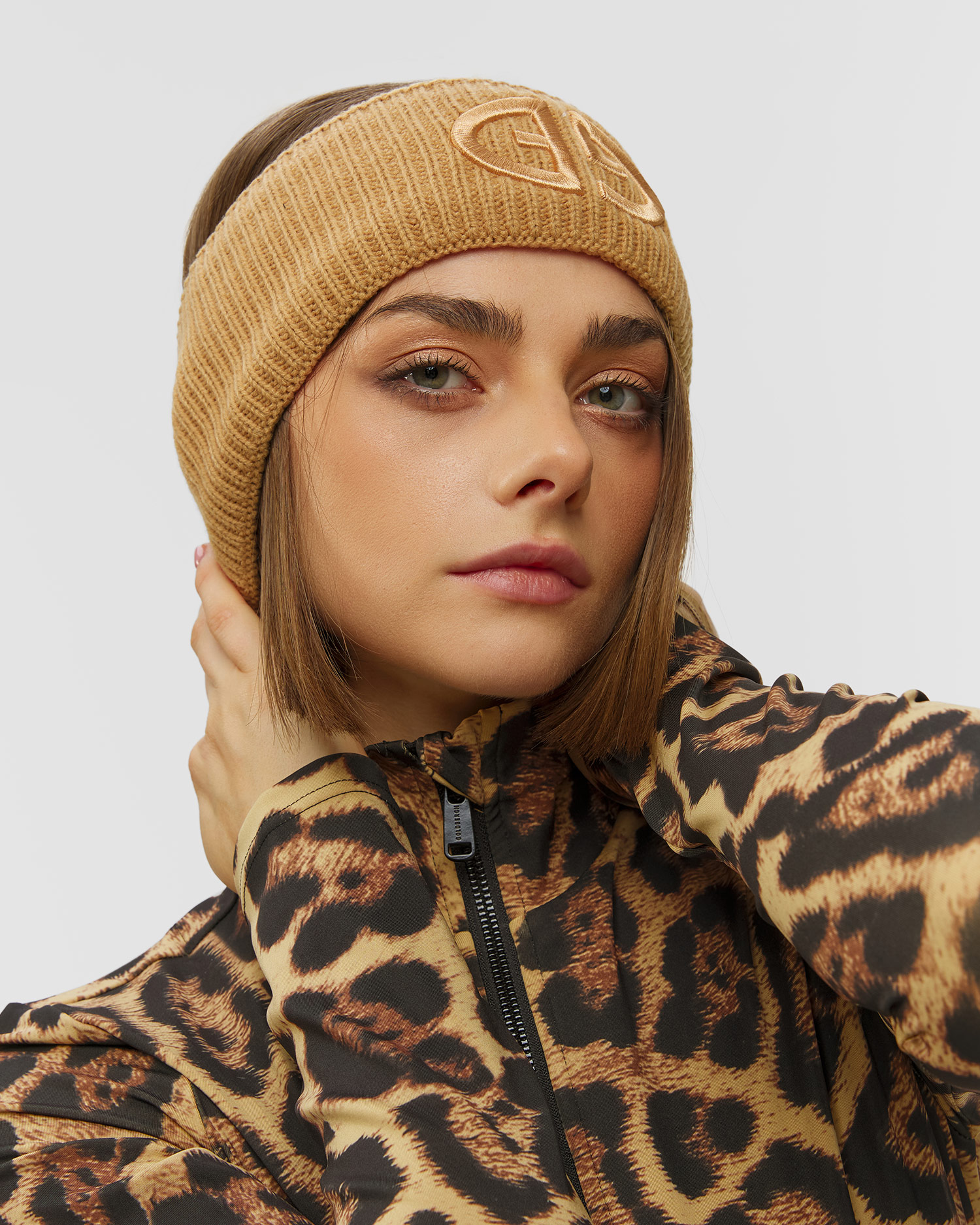 Women's woollen headband Goldbergh Warmth caramel