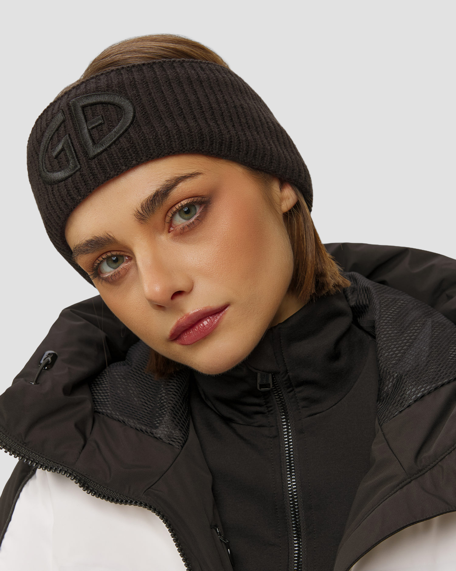 Women's woollen headband Goldbergh Warmth black