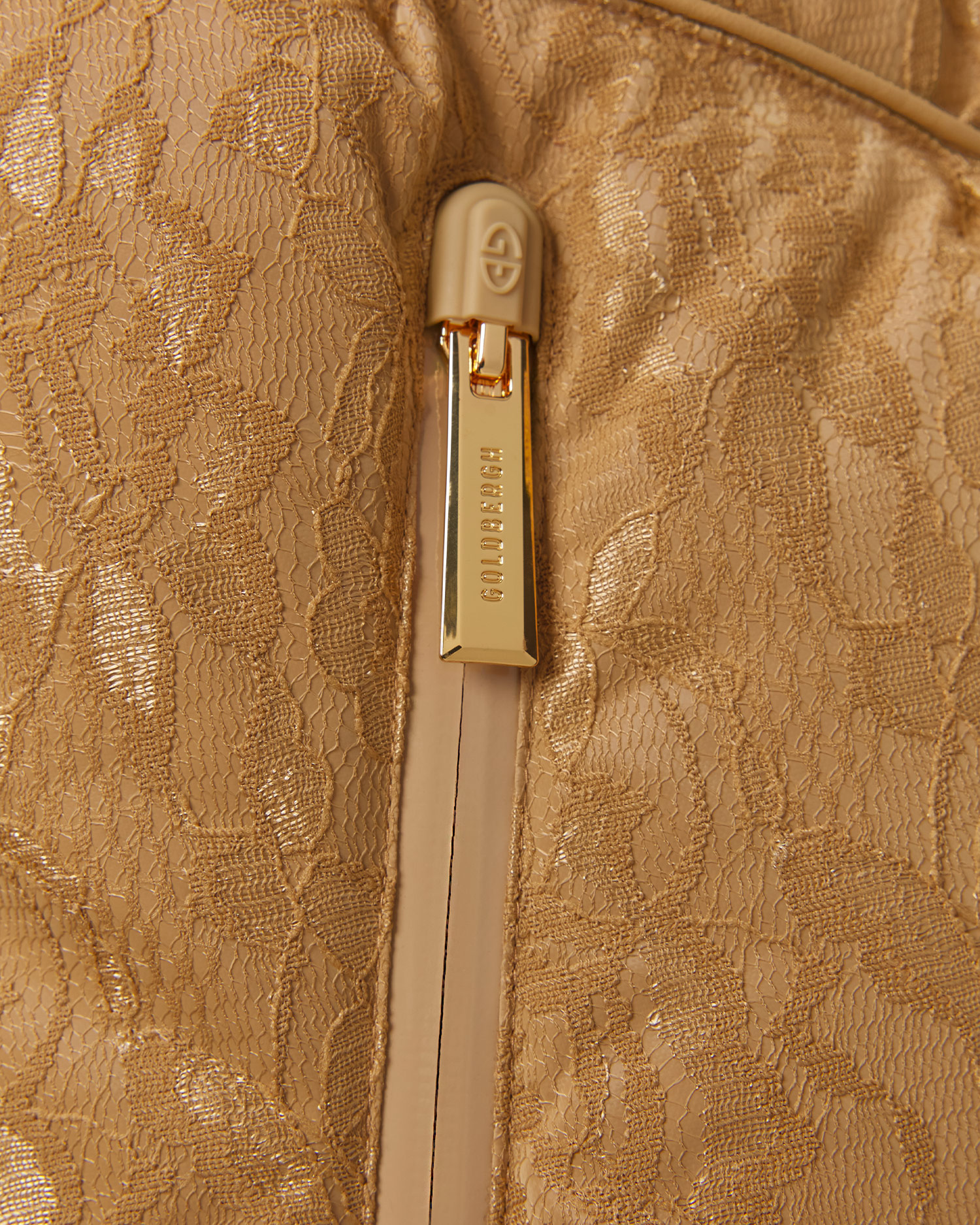 Dámska zlatá čipkovaná lyžiarska bunda Goldbergh GOLD Exclusive Fiora