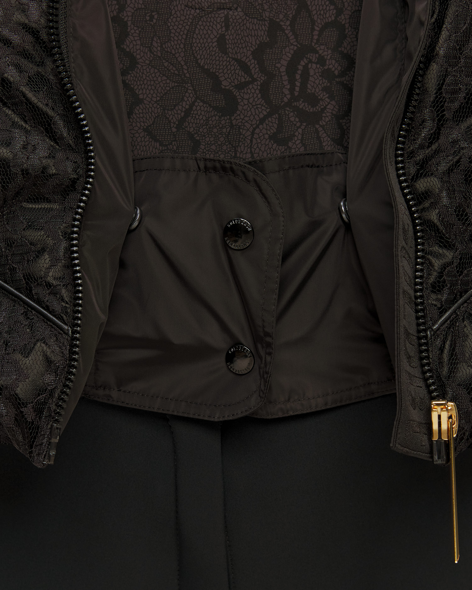 Dámska čierna čipkovaná lyžiarska bunda Goldbergh GOLD Exclusive Fiora