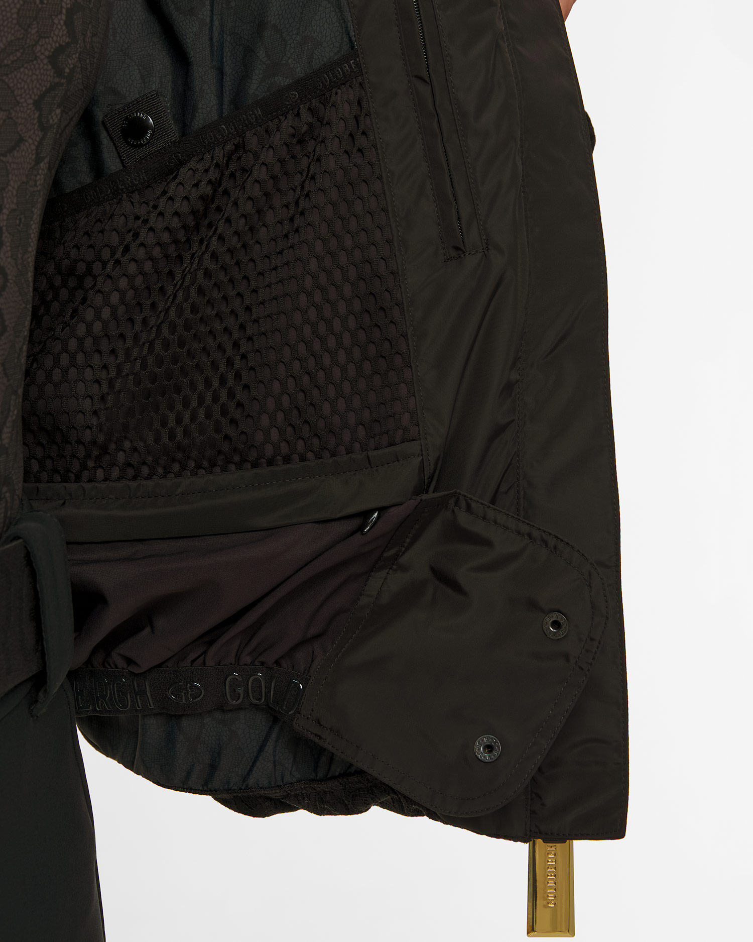 Dámska čierna čipkovaná lyžiarska bunda Goldbergh GOLD Exclusive Fiora