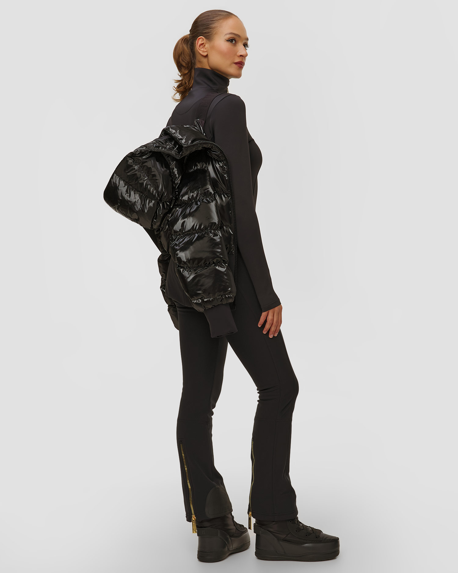 Čierna lyžiarska páperová bunda Goldbergh GOLD Exclusive Fusilli