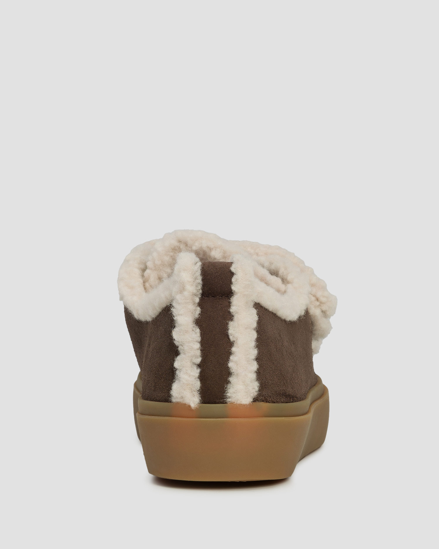 Women's brown leather boots Inuikii Shearling Low Velcro