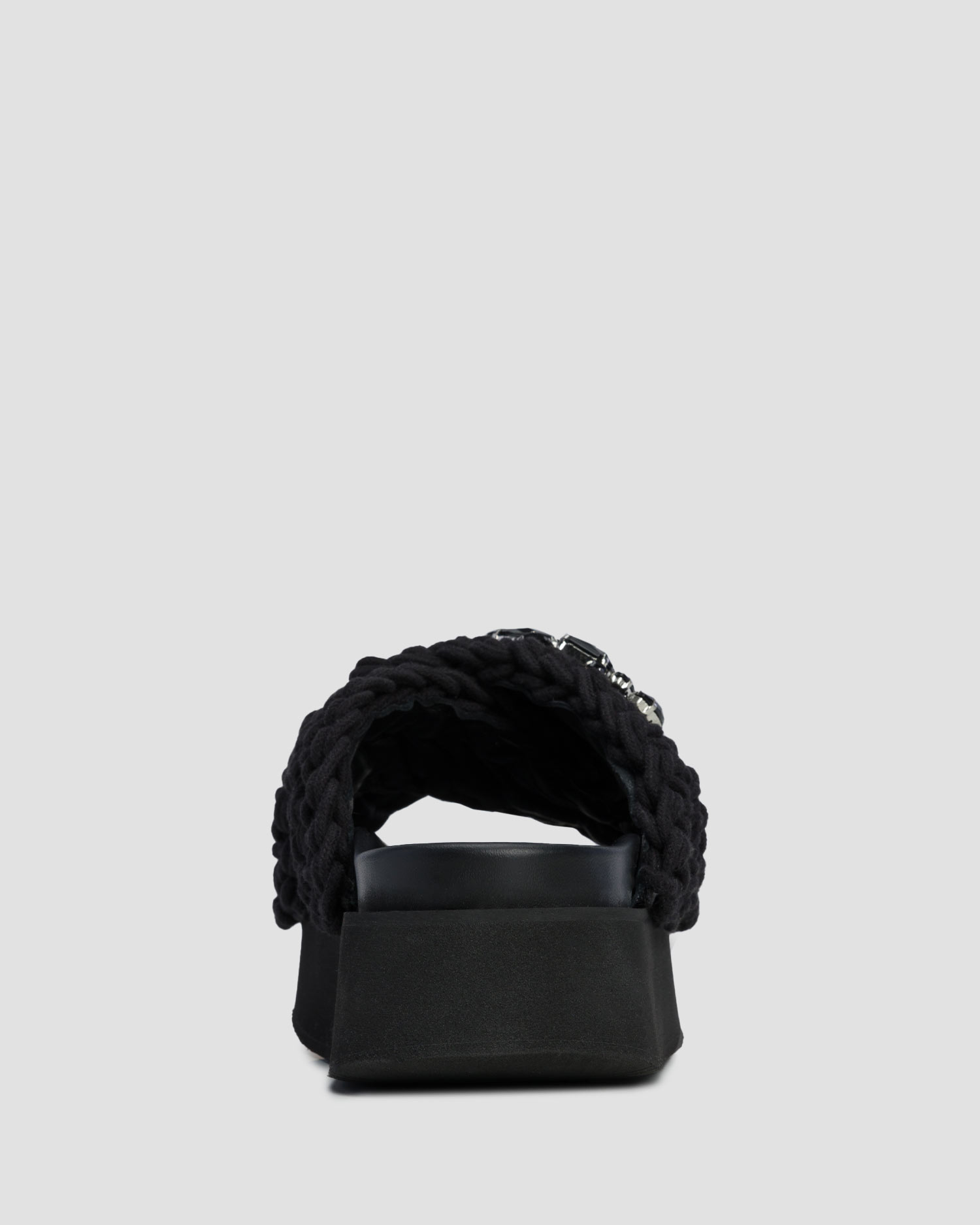 Ciabatte nere con plateau da donna Inuikii Woven Stones Platform