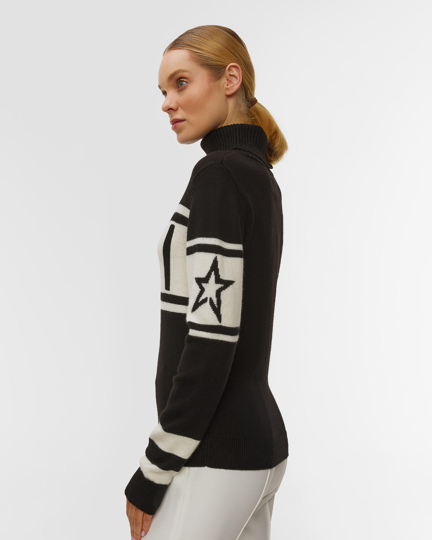 Perfect Moment Schild Damenpullover aus Wolle in Schwarz