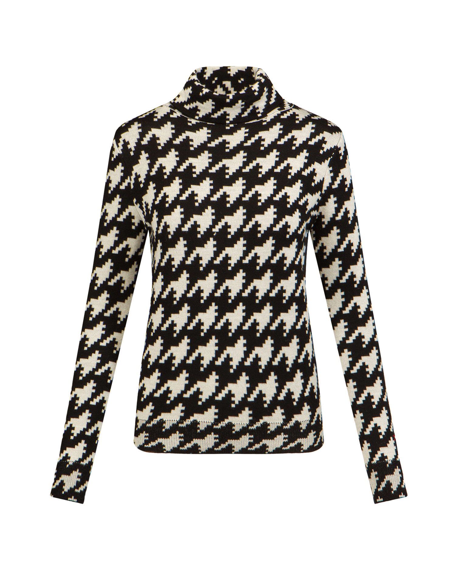 Pulover cu guler înalt PERFECT MOMENT HOUNDSTOOTH