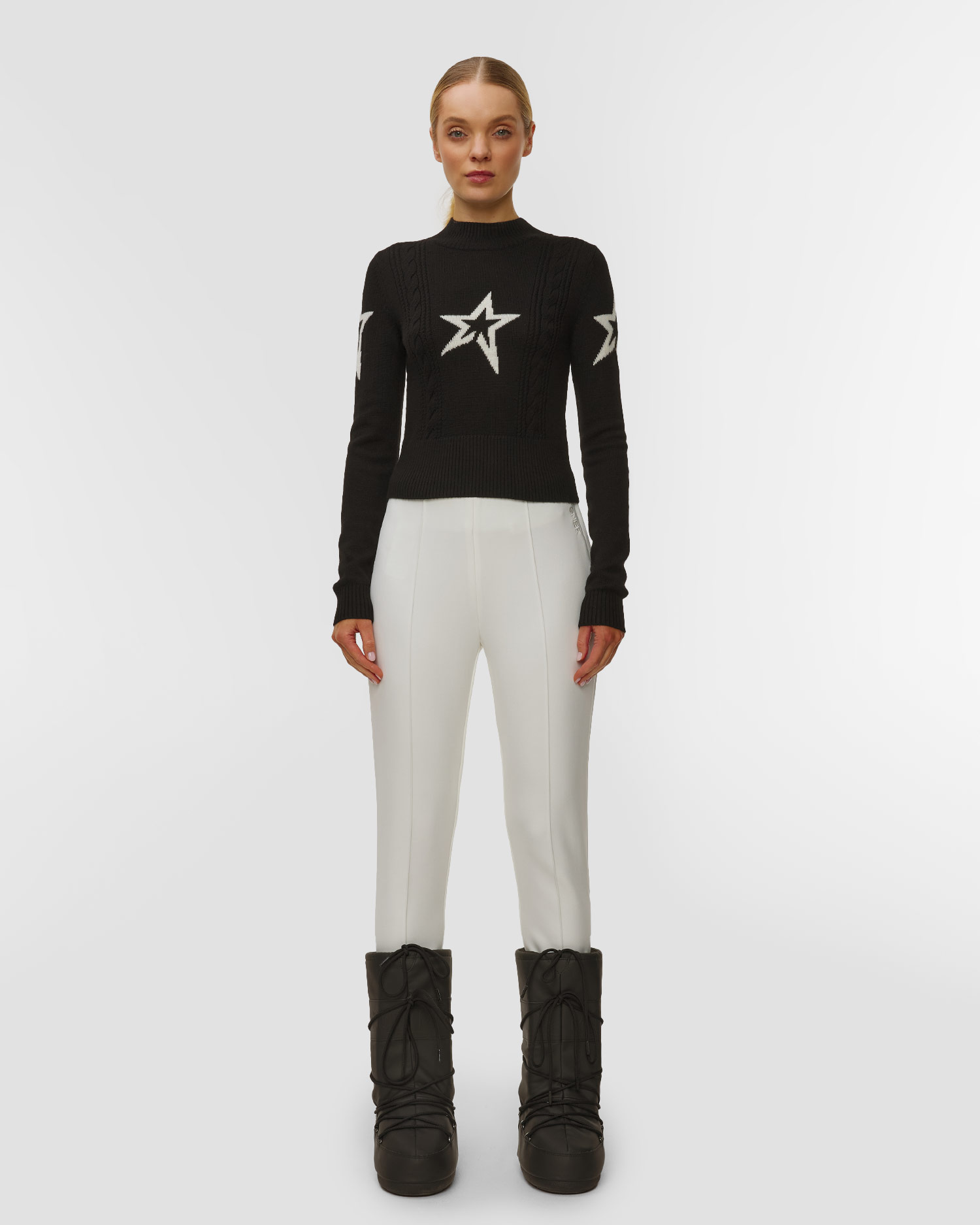 Dámsky čierny vlnený sveter Perfect Moment Cable