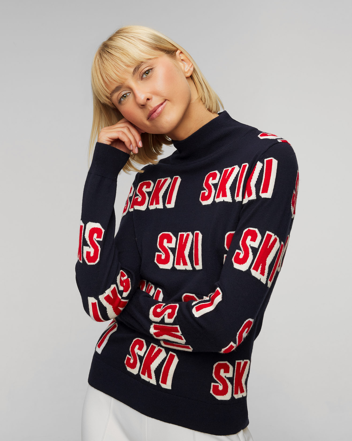 Pull femme en laine mérinos Perfect Moment 3D SKI