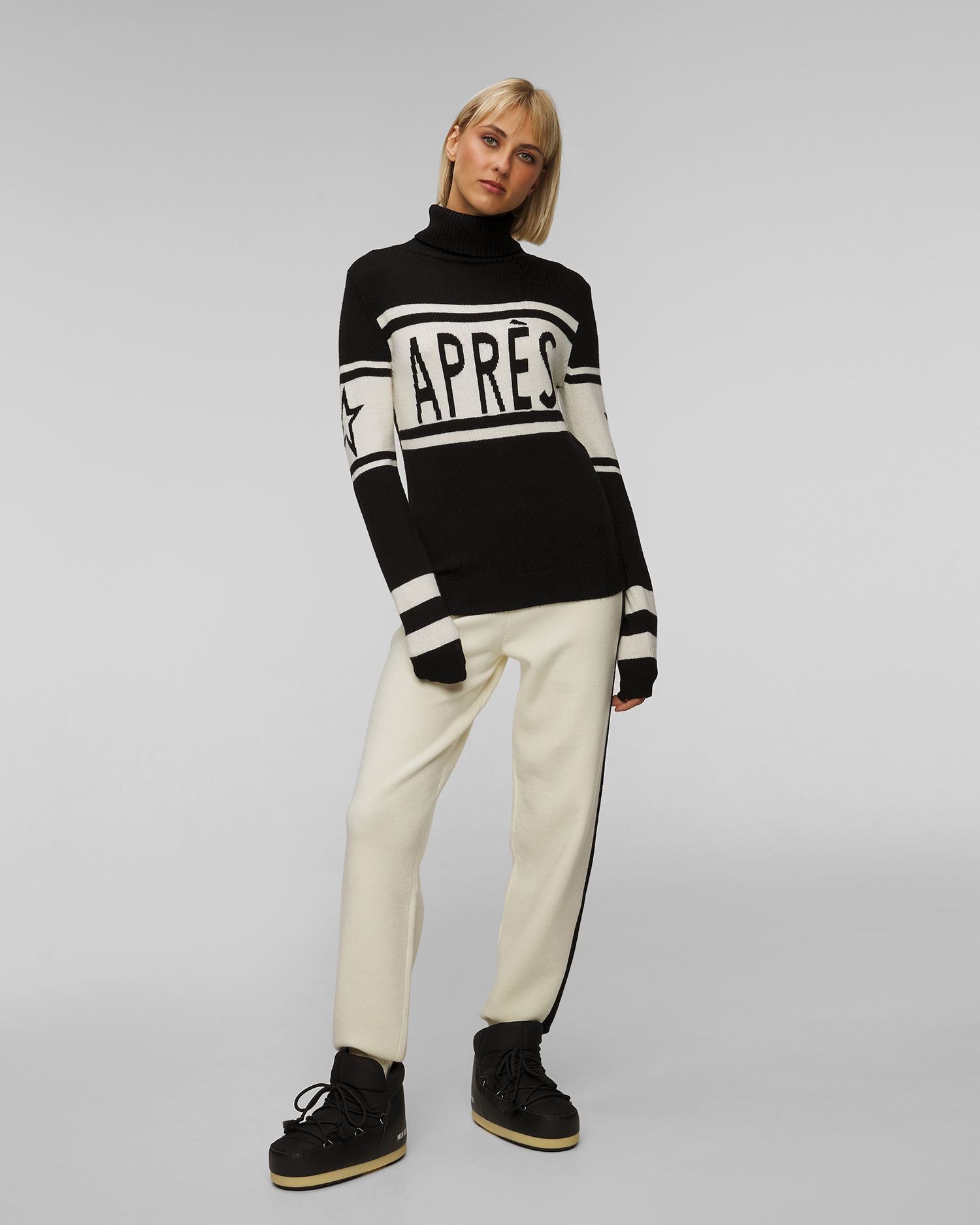 Maglione nero di lana da donna Perfect Moment Apres